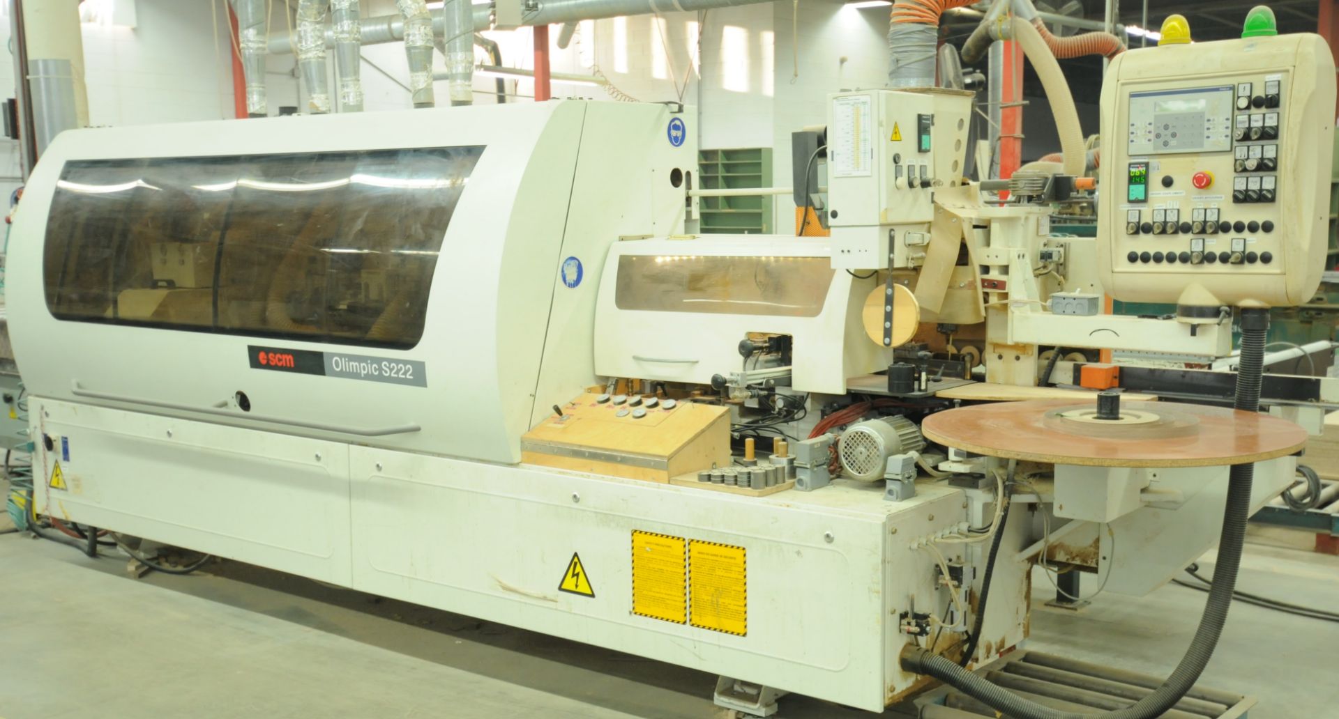 SCM (2003) OLYMPIC S222 CNC AUTOMATIC EDGE BANDING MACHINE WITH MAGELIS CNC CONTROL, 0.86" MAX. EDGE