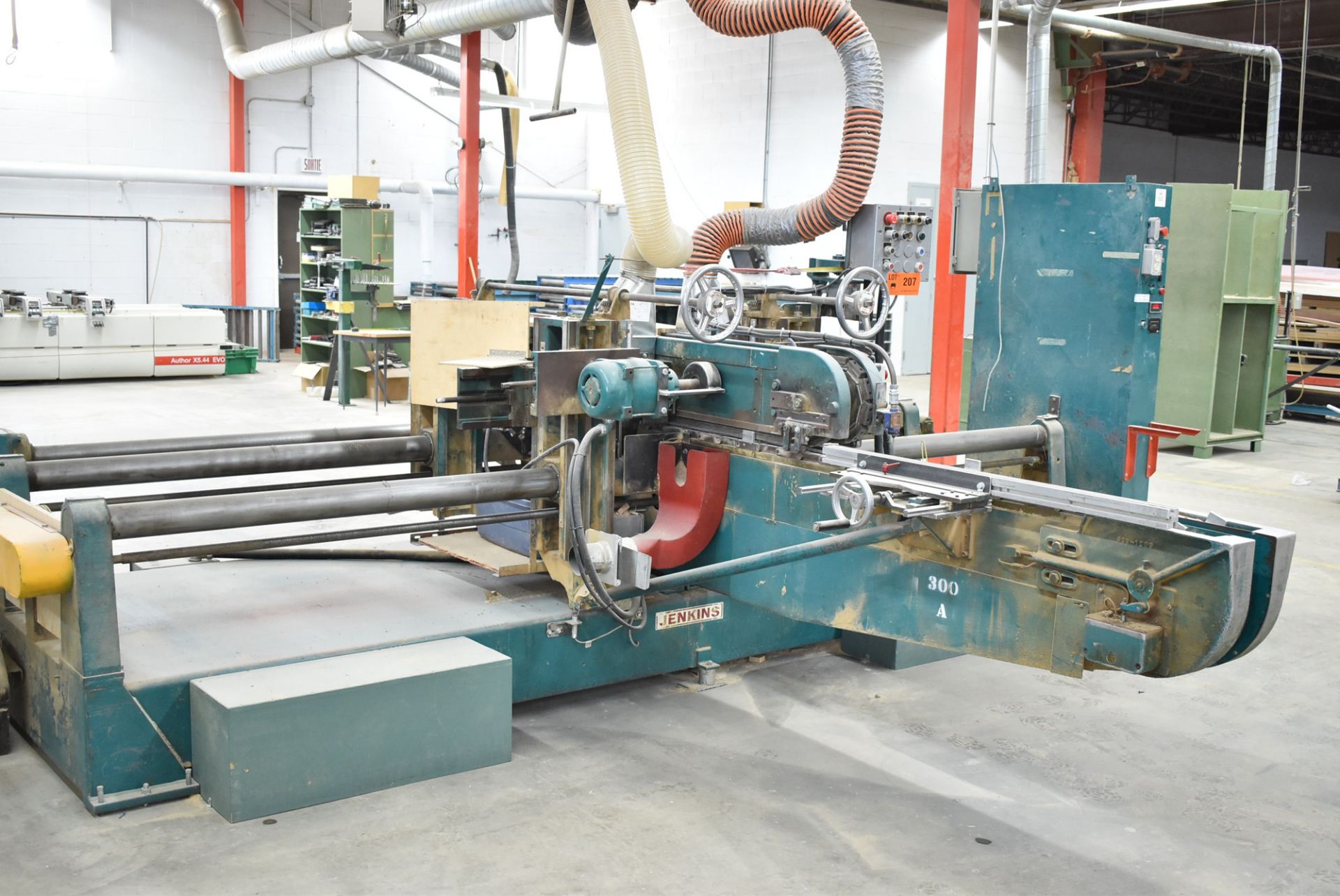 JENKINS MODEL 143 DOUBLE END TENONER SAW WITH 96" TRAVERSE, 48" INFEED BEAM LENGTH, SPEEDS TO 75 - Image 2 of 5