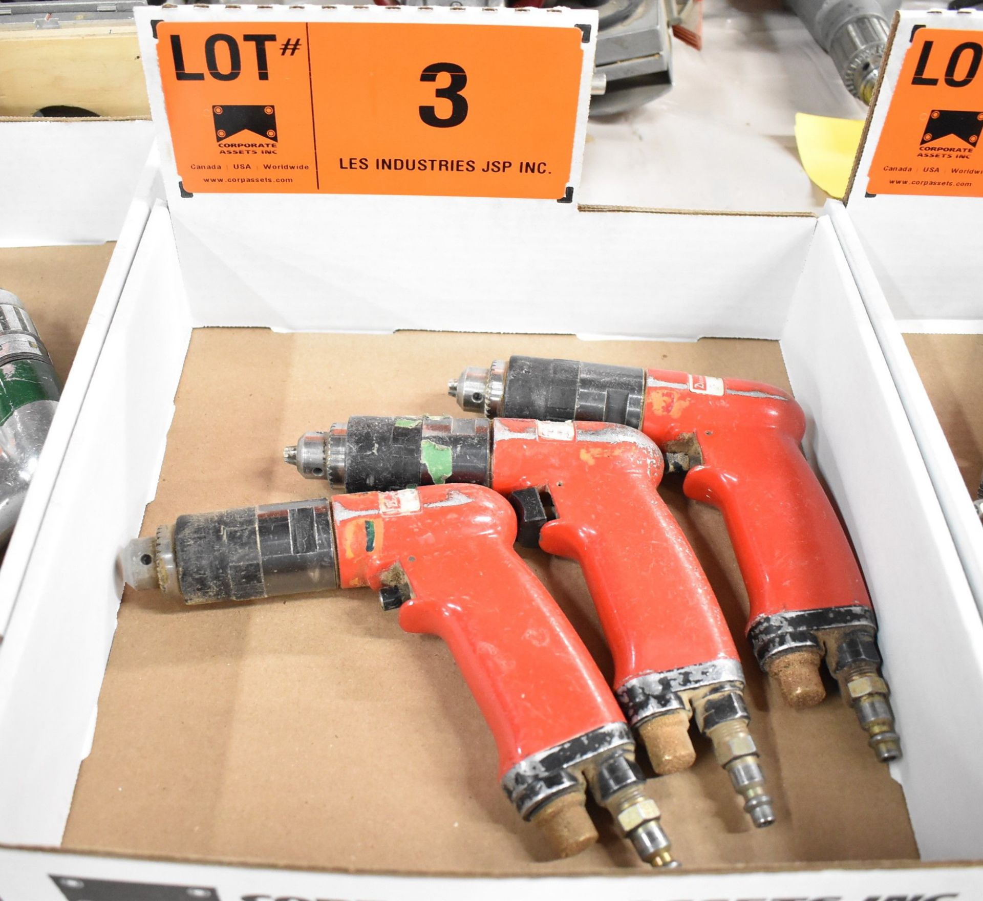 LOT/ (3) PNEUMATIC DRILLS