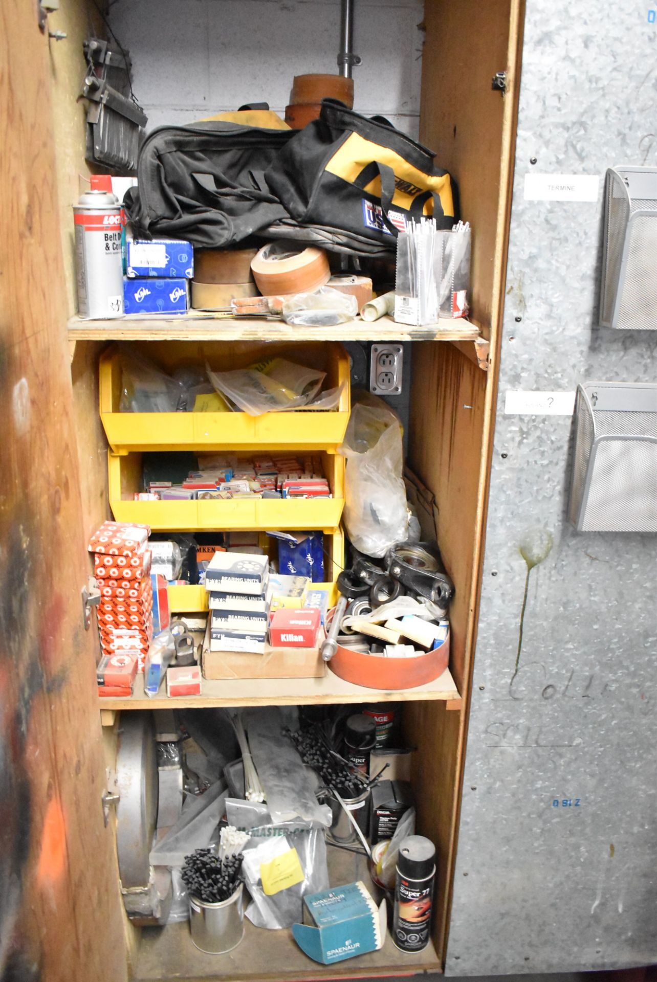 LOT/ STORAGE CABINETS WITH CONTENTS - SHOP SUPPLIES, CHEMICALS, HARDWARE, ELECTRICAL COMPONENTS, - Image 2 of 7