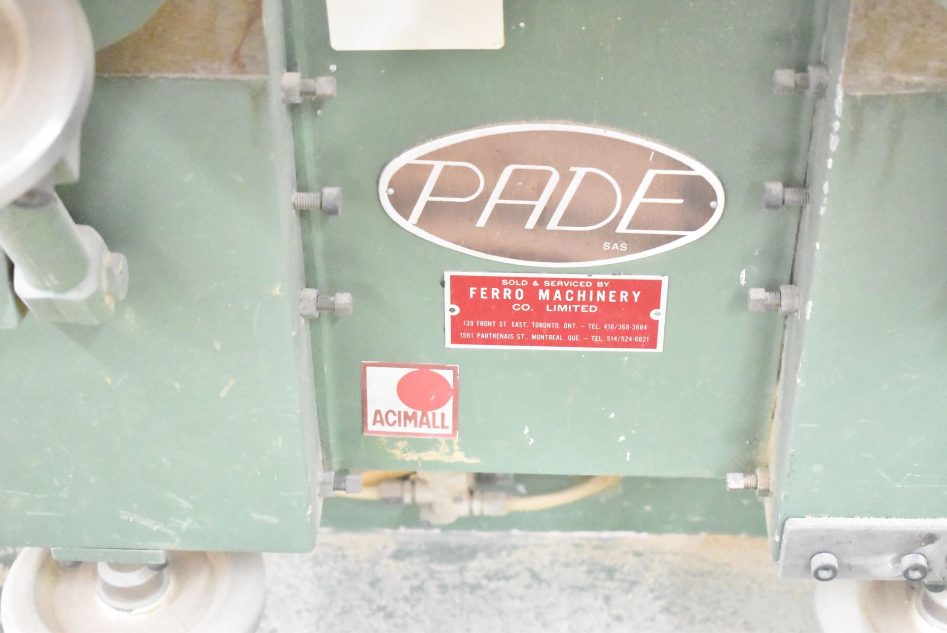 PADE SAS AUTOMATIC DOUBLE TENONER SAW, S/N: N/A (CI) [RIGGING FEES FOR LOT #264 - $225 CDN PLUS - Image 3 of 3