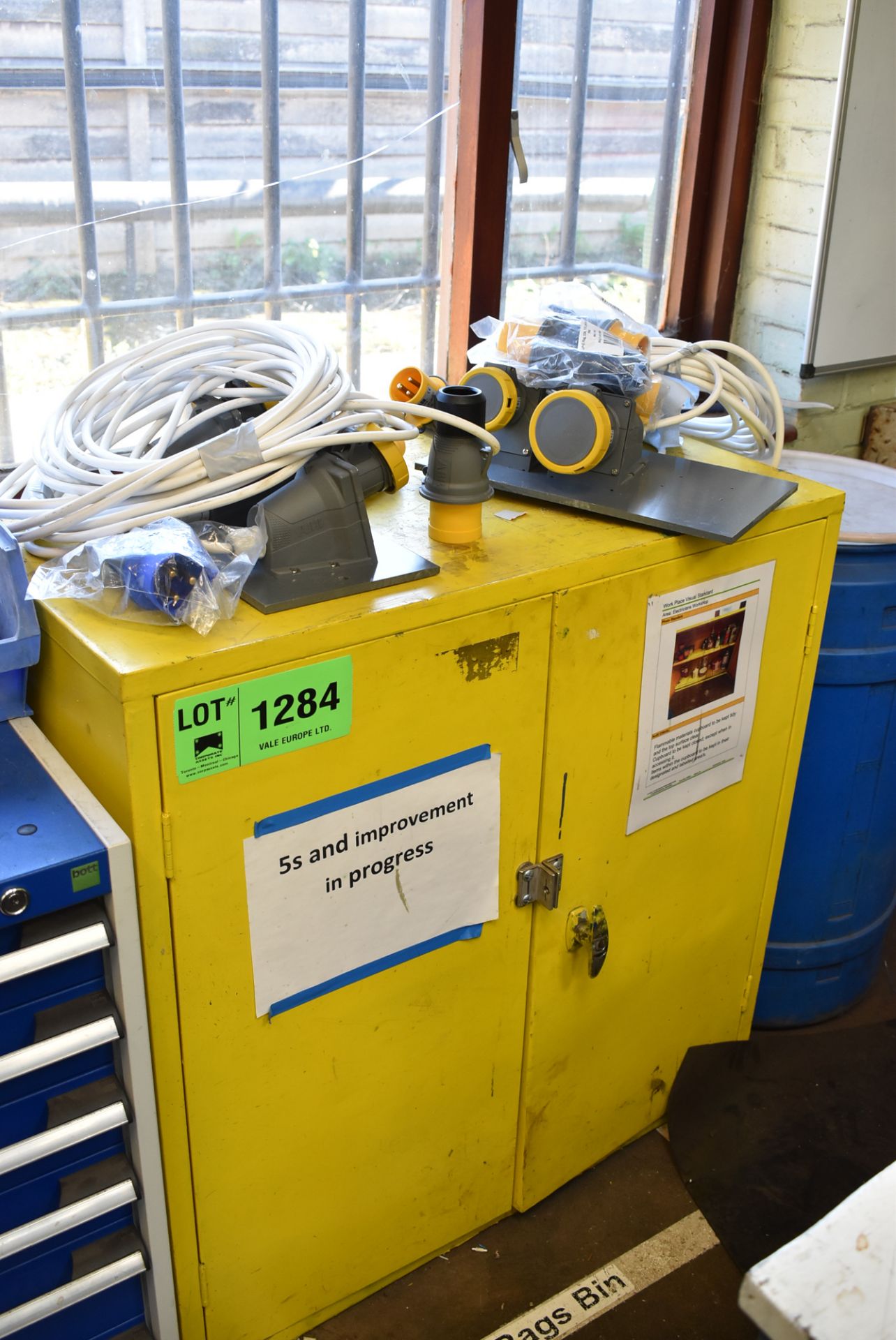 2 DOOR FIREPROOF CABINET (ELECTRICAL SHOP) [RIGGING FEES FOR LOT #1284 - £100 PLUS APPLICABLE