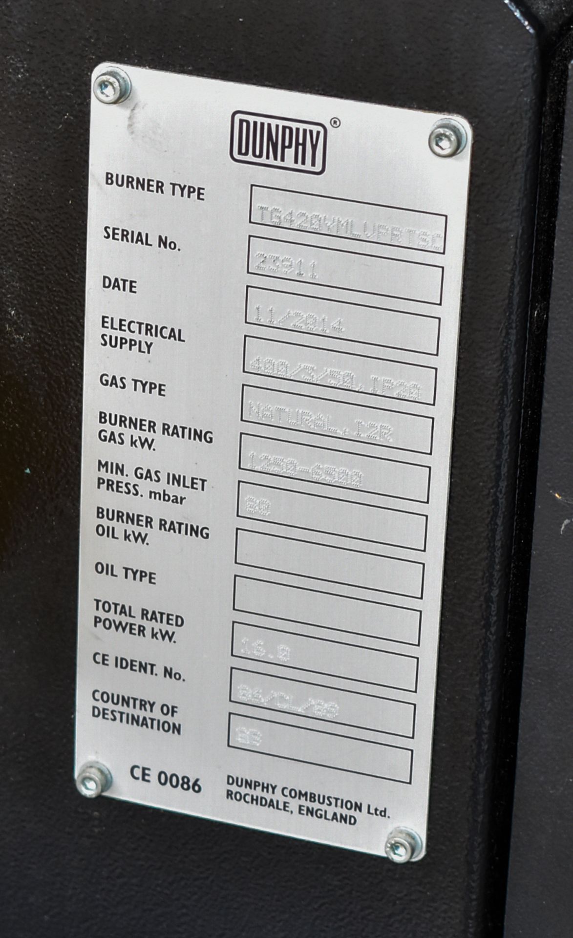 DANSTOKER (2014) OPTI 600 LUX 14,300L NATURAL GAS STEAM BOILER WITH 192 DEG C MAX ALLOWABLE TEMP, - Image 4 of 6