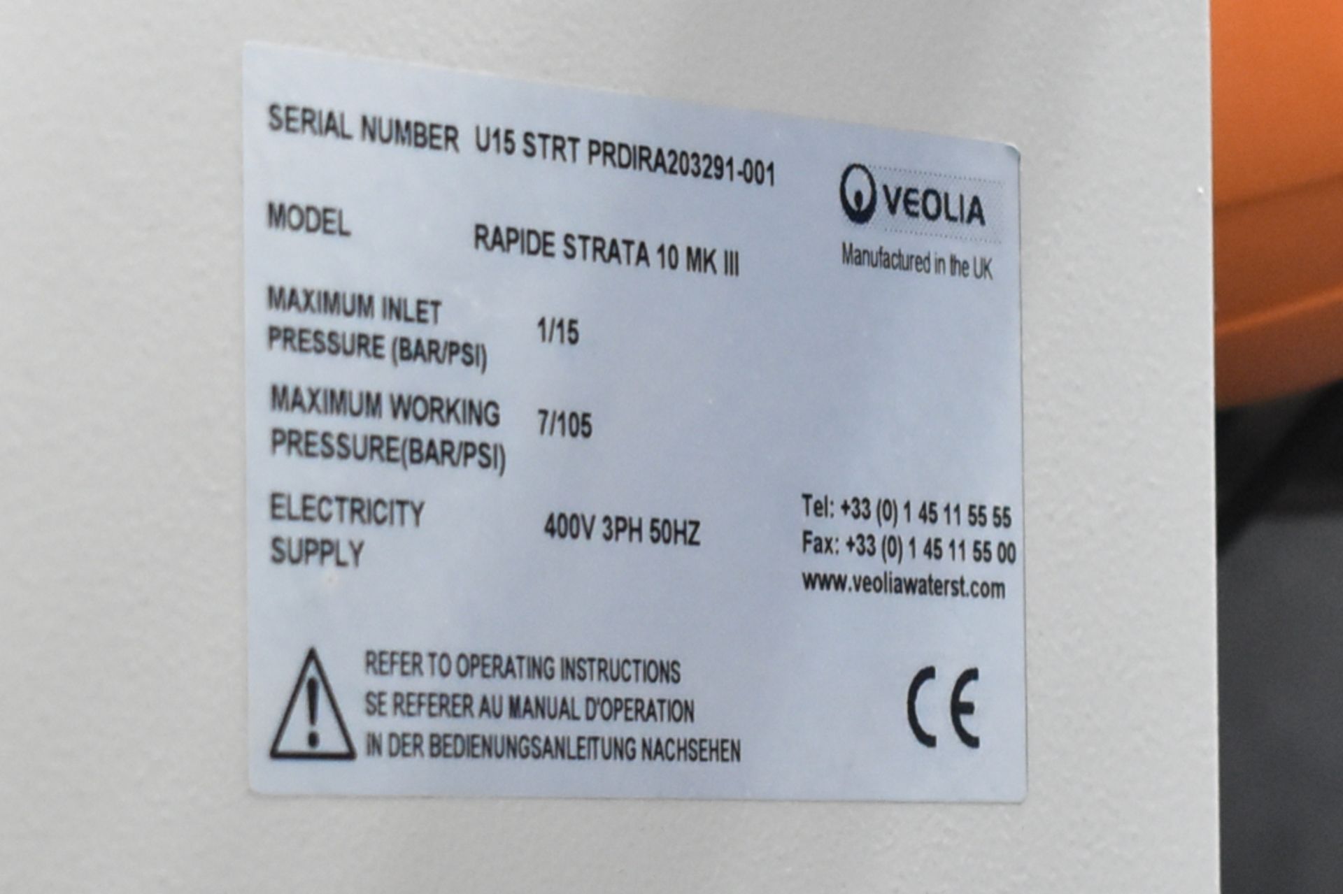 VEOLIA (2015) RAPIDE STRATA 10 MK III SKID MOUNTED WATER DEIONIZATION SYSTEM WITH SIEMENS SIMATIC - Image 3 of 5