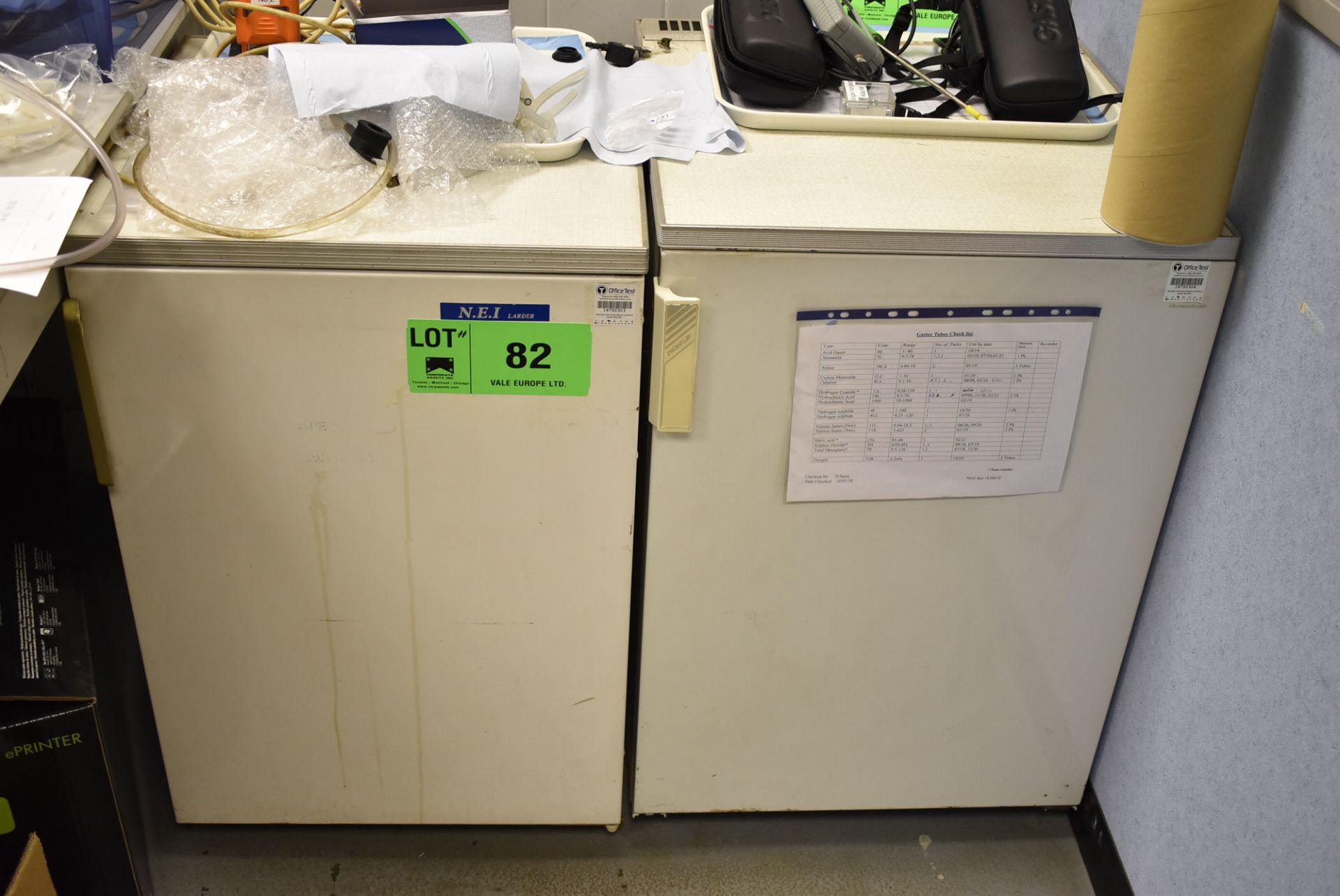 (2) LAB FRIDGES (ROOM 264C) [RIGGING FEES FOR LOT #82 - £150 PLUS APPLICABLE TAXES]
