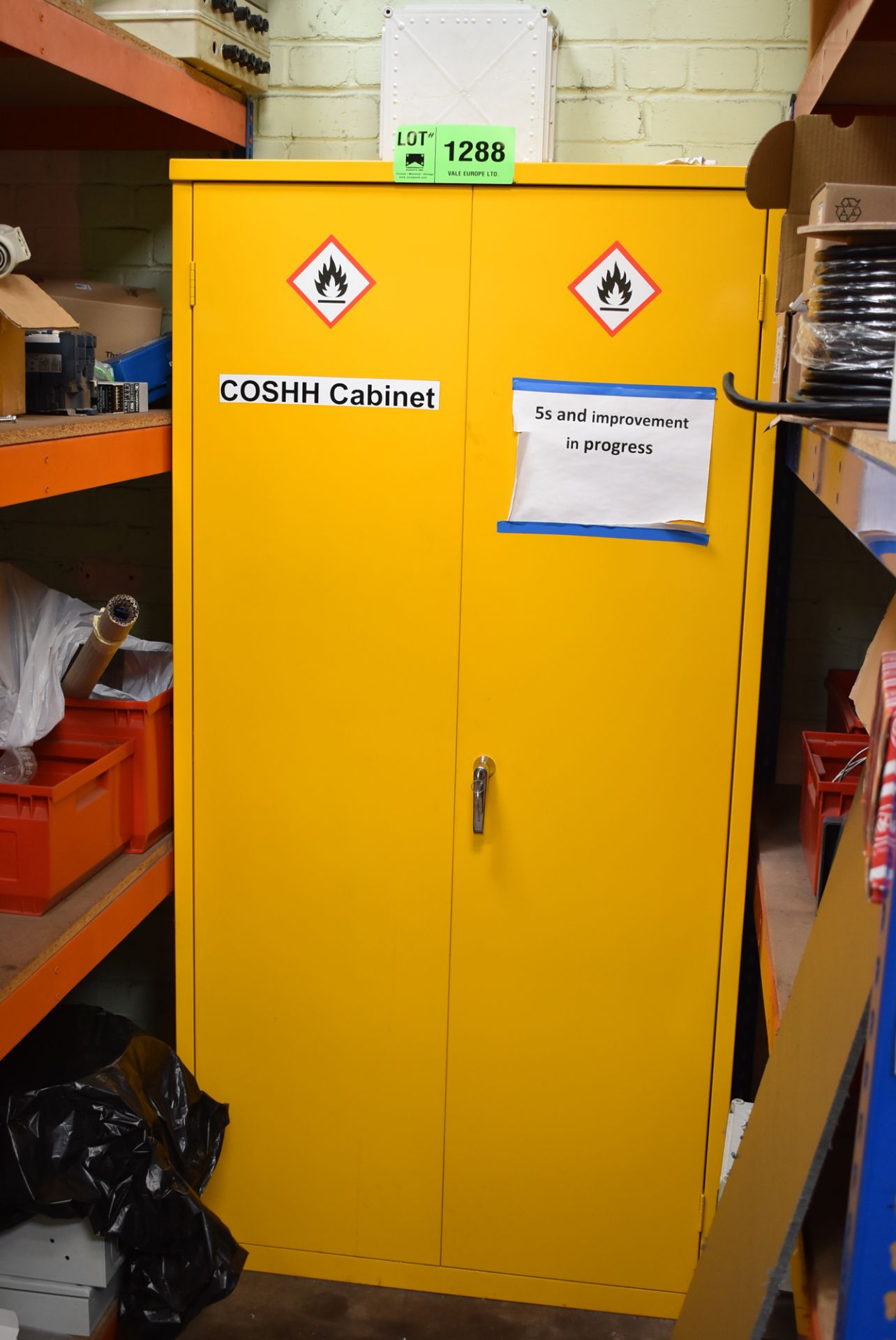 2 DOOR FIREPROOF CABINET (CI) (ELECTRICAL SHOP) [RIGGING FEES FOR LOT #1288 - £100 PLUS APPLICABLE