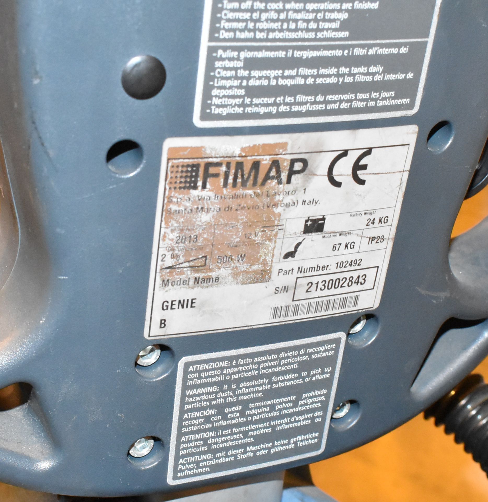 FIMAP (2013) GENIE FLOOR SCRUBBER (ROOM 80D) [RIGGING FEES FOR LOT #219 - £35 PLUS APPLICABLE - Image 2 of 2