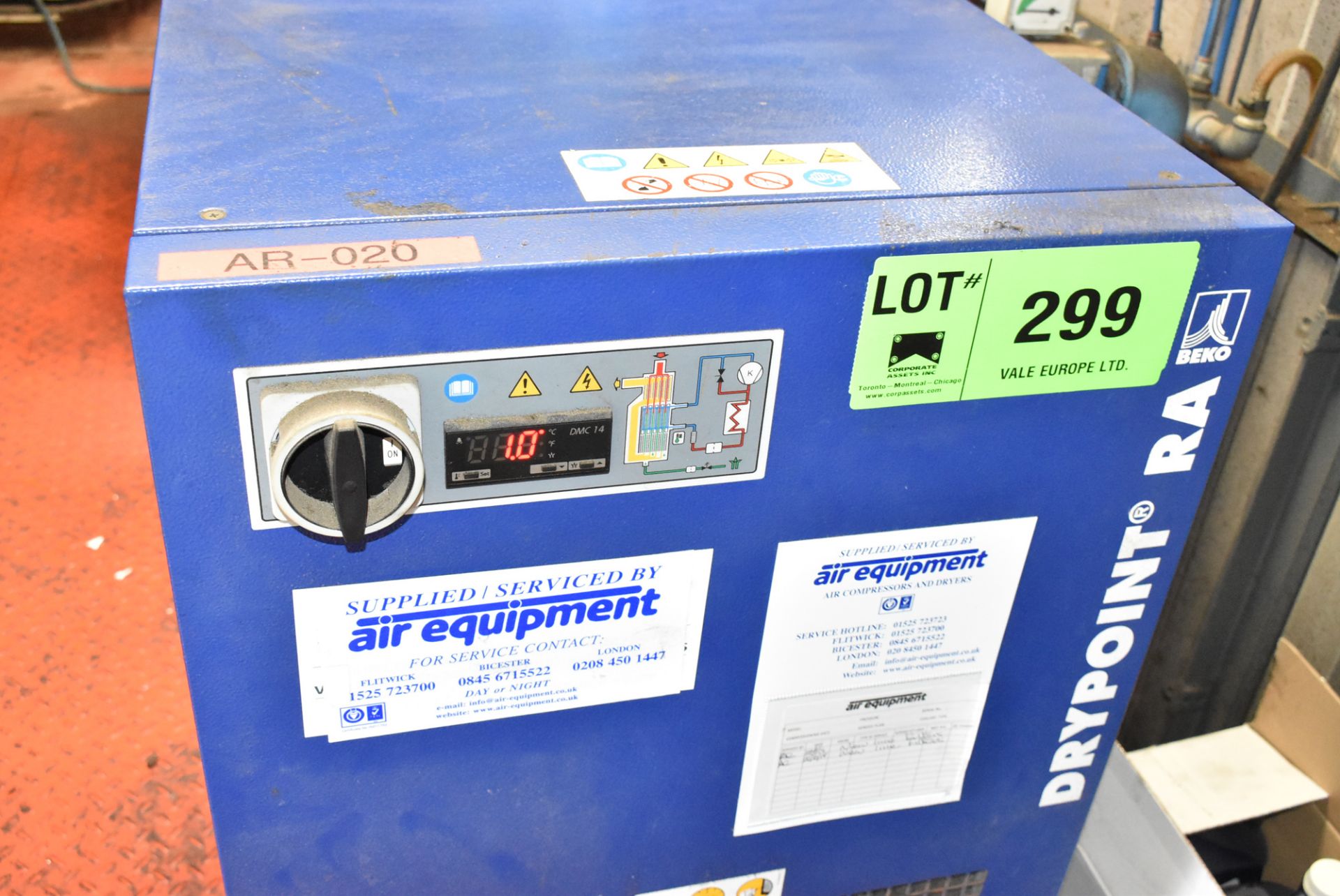 DRYPOINT (2011) RA80 486 M3/H CAP REFRIGERATED AIR DRYER S/N: 4007371 (CI) (COMPRESSOR ROOM) [ - Image 2 of 3