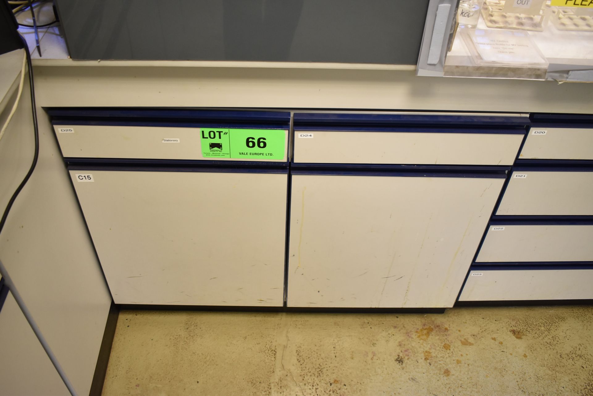 LOT/ 2 SECTION LAB STORAGE CABINET WITH CONTENTS - STATIONARY (ROOM 264) [RIGGING FEES FOR LOT #66 -