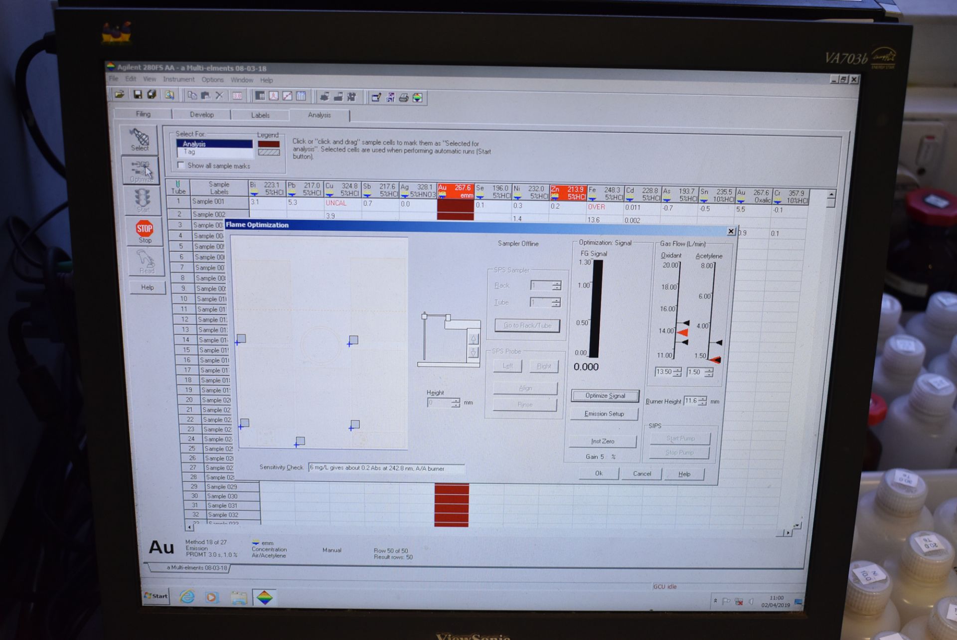 AGILENT TECHNOLOGIES 280FS AA SPECTROMETER WITH DATA ACQUISITION COMPUTER S/N: AA1108M034 (ROOM 264) - Image 5 of 5