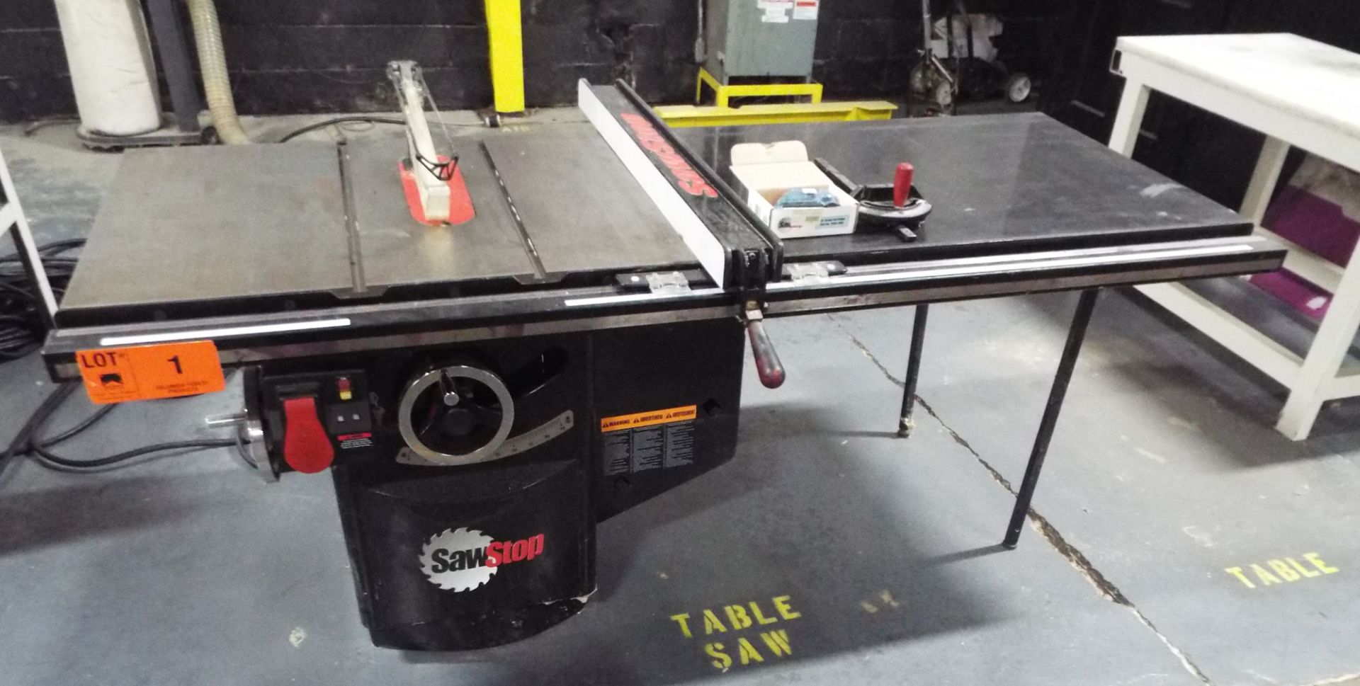 SAW STOP 10" TABLE SAW WITH 84" X 30" TABLE, S/N: 1114101686 (CI)