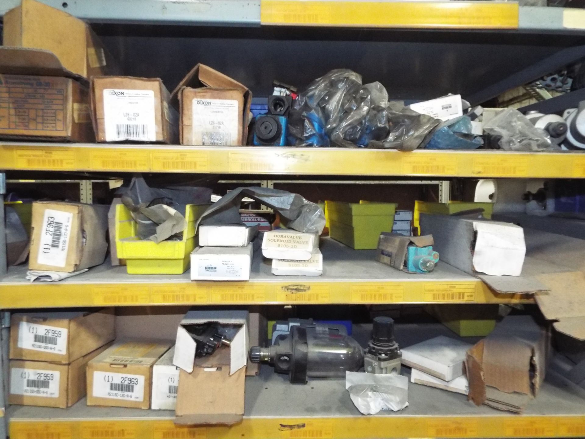 LOT/ CONTENTS OF SHELF - INCLUDING BUT NOT LIMITED TO ROLLER BEARINGS, PNEUMATIC FILTERS AND SPARE - Image 11 of 11