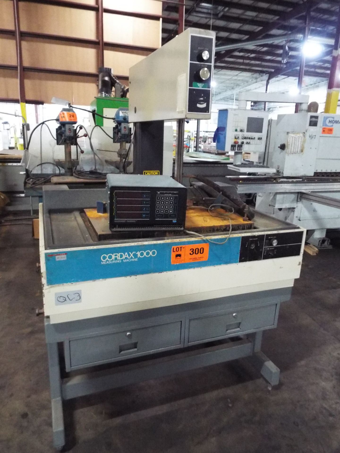 CORDAX MODEL 1000 MEASURING MACHINE WITH 4 AXIS DRO, S/N: N/A