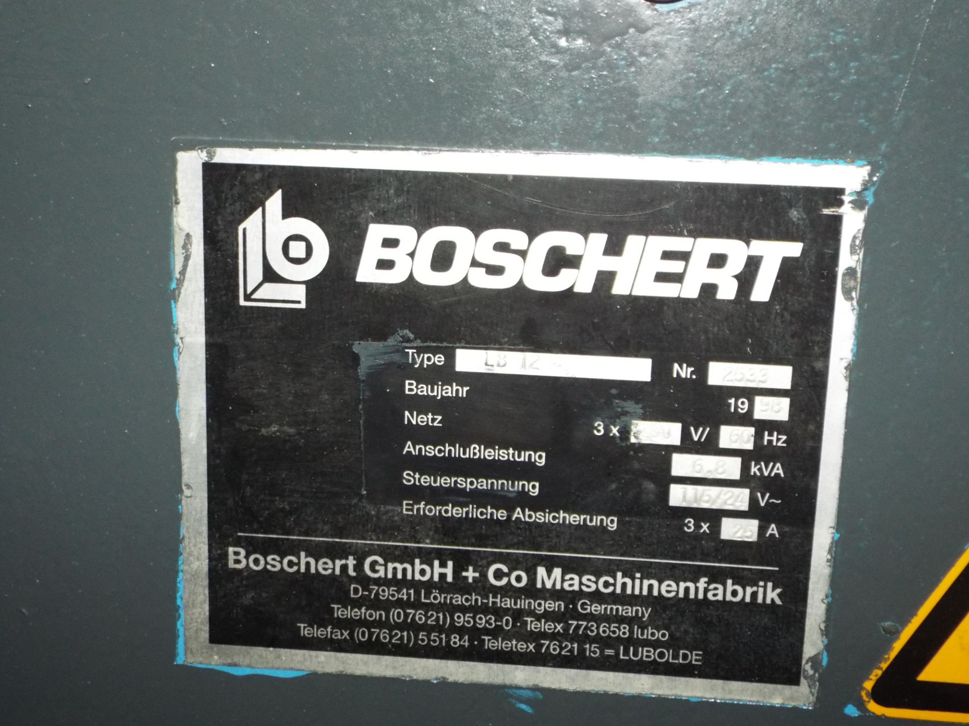 BOSCHERT LB12 CORNER NOTCHER, S/N: 2533 - Image 3 of 3