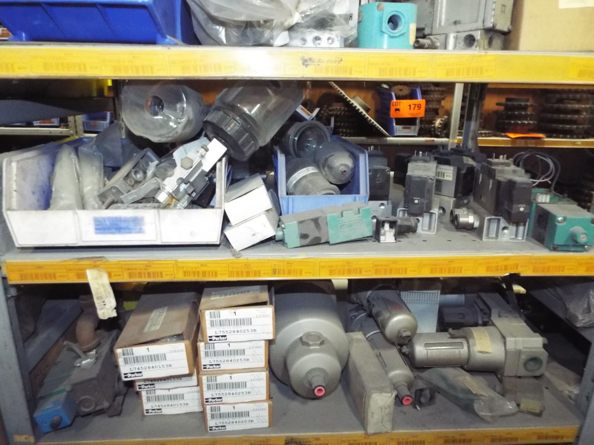 LOT/ CONTENTS OF SHELF - INCLUDING BUT NOT LIMITED TO ROLLER BEARINGS, PNEUMATIC FILTERS AND SPARE - Image 7 of 11