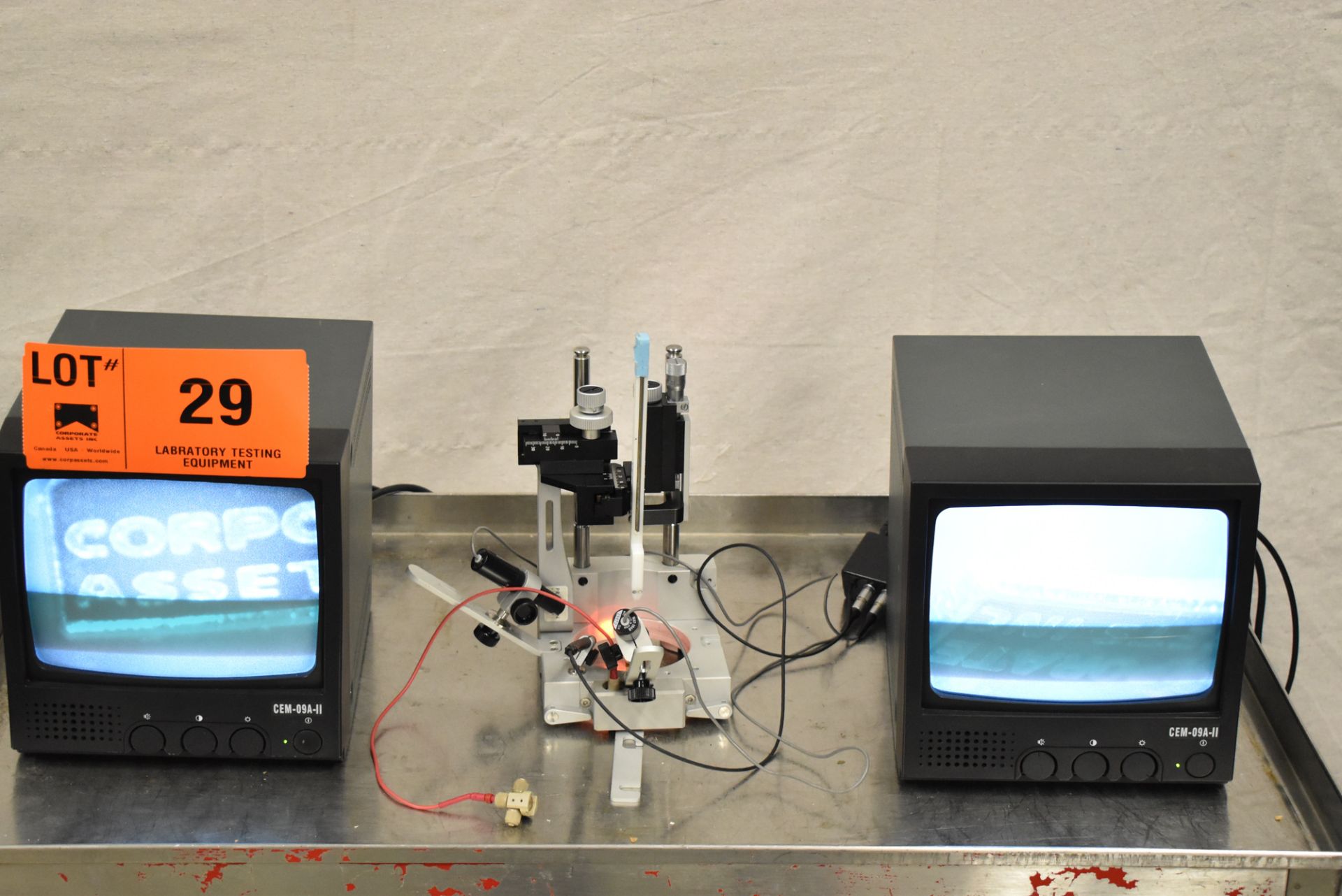 LOT/ PRECISION CAMERA INSPECTION SYSTEM WITH (2) 9" CCTV MONITORS, (2) JAPAN MTF MICRO CAMERAS, - Image 10 of 15