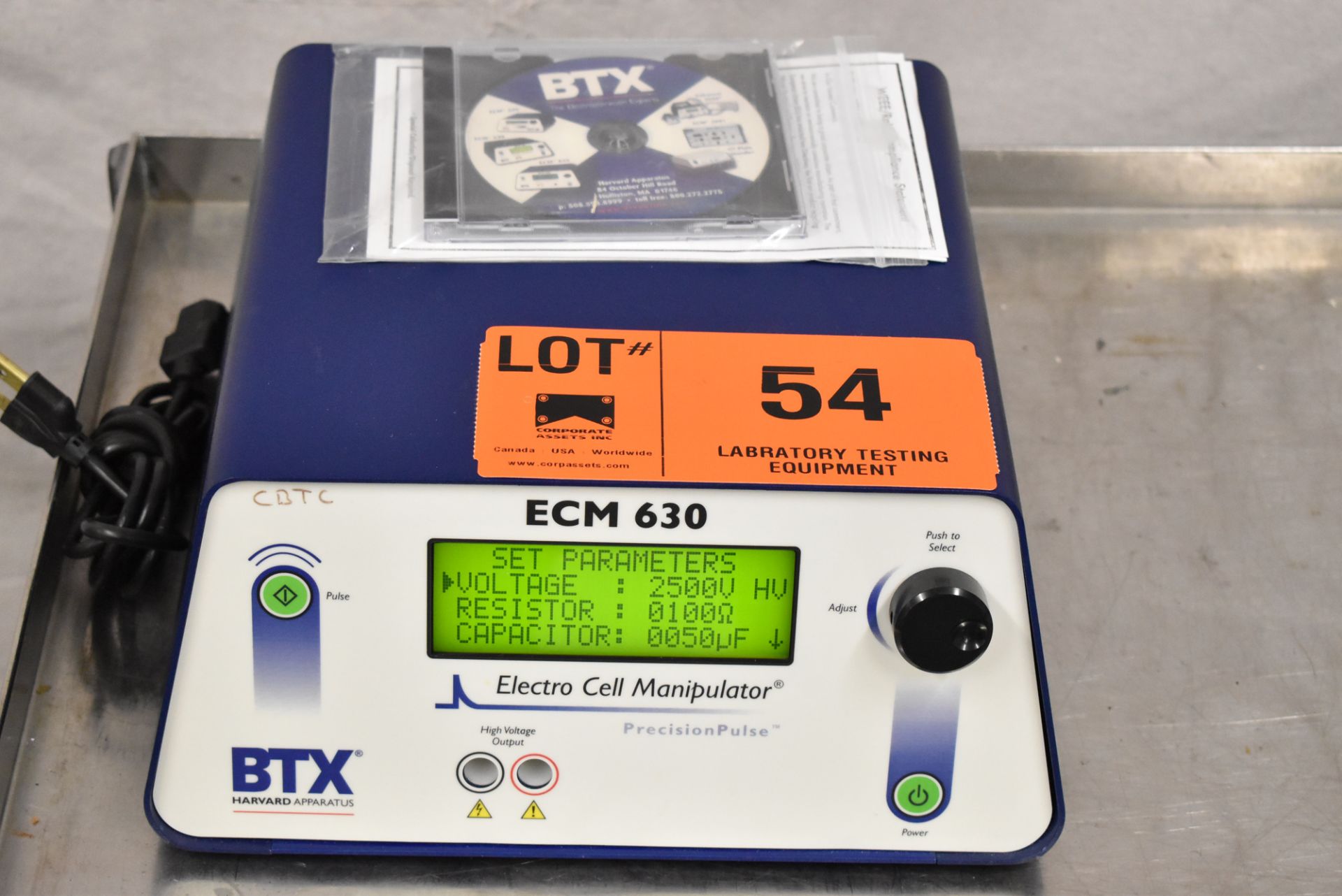 BTX ECM630 BENCH TYPE DIGITAL ELECTRO CELL MANIPULATOR, S/N N/A [$25 USD OPTIONAL LOADING FEE - - Image 2 of 4
