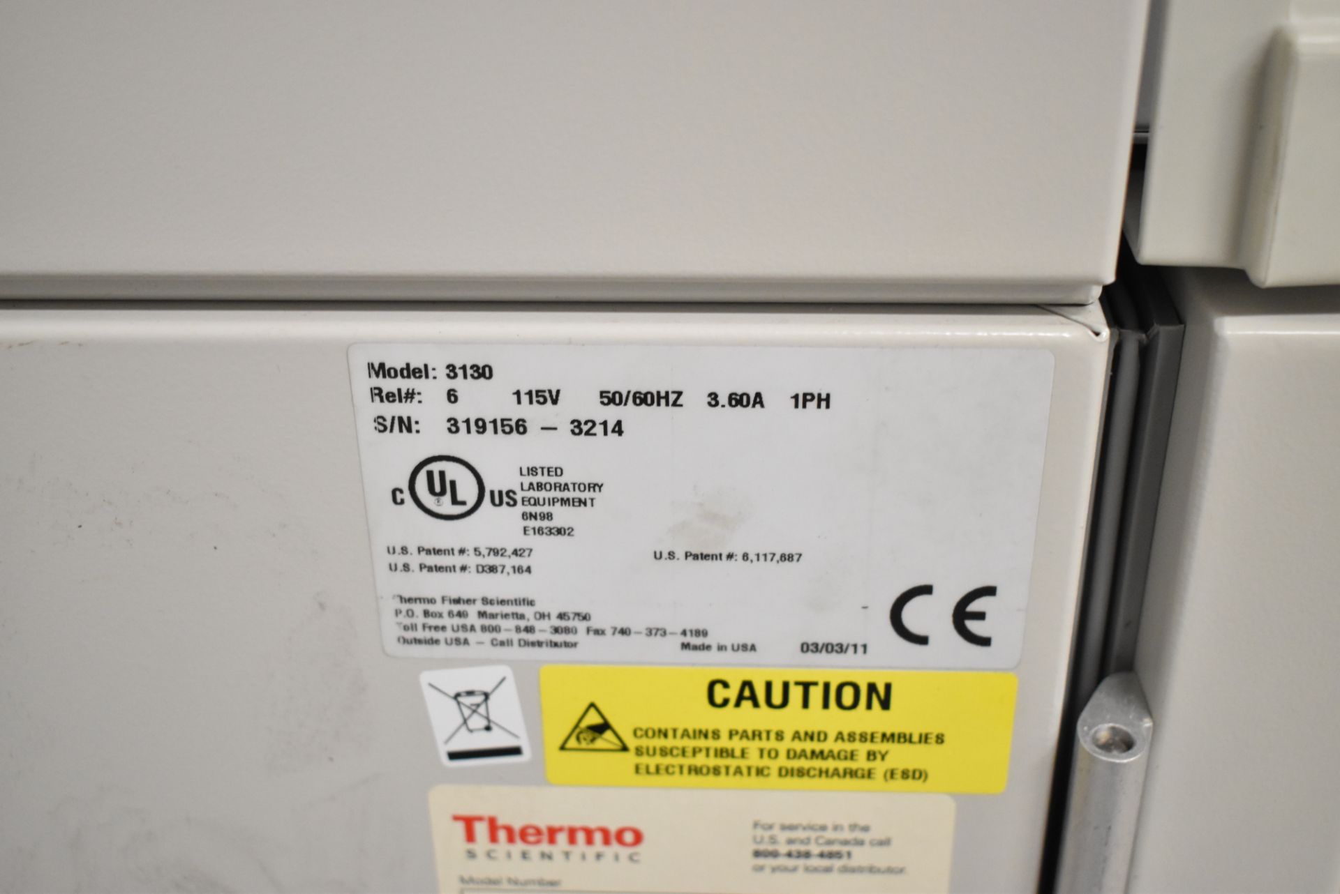 THERMO SCIENTIFIC 3130 FORMA SERIES II WATER JACKET CO2 INCUBATOR WITH DIGITAL MICROPROCESSOR - Image 8 of 8