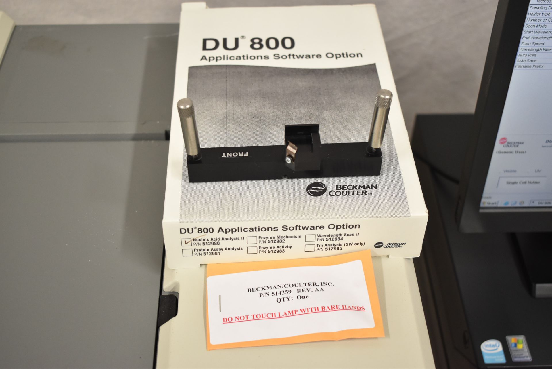 BECKMAN COULTER DU 800 SPECTROPHOTOMETER WITH DU800 UV/VIS VER 3.0 SYSTEM & APPLICATIONS SOFTWARE, - Image 5 of 13