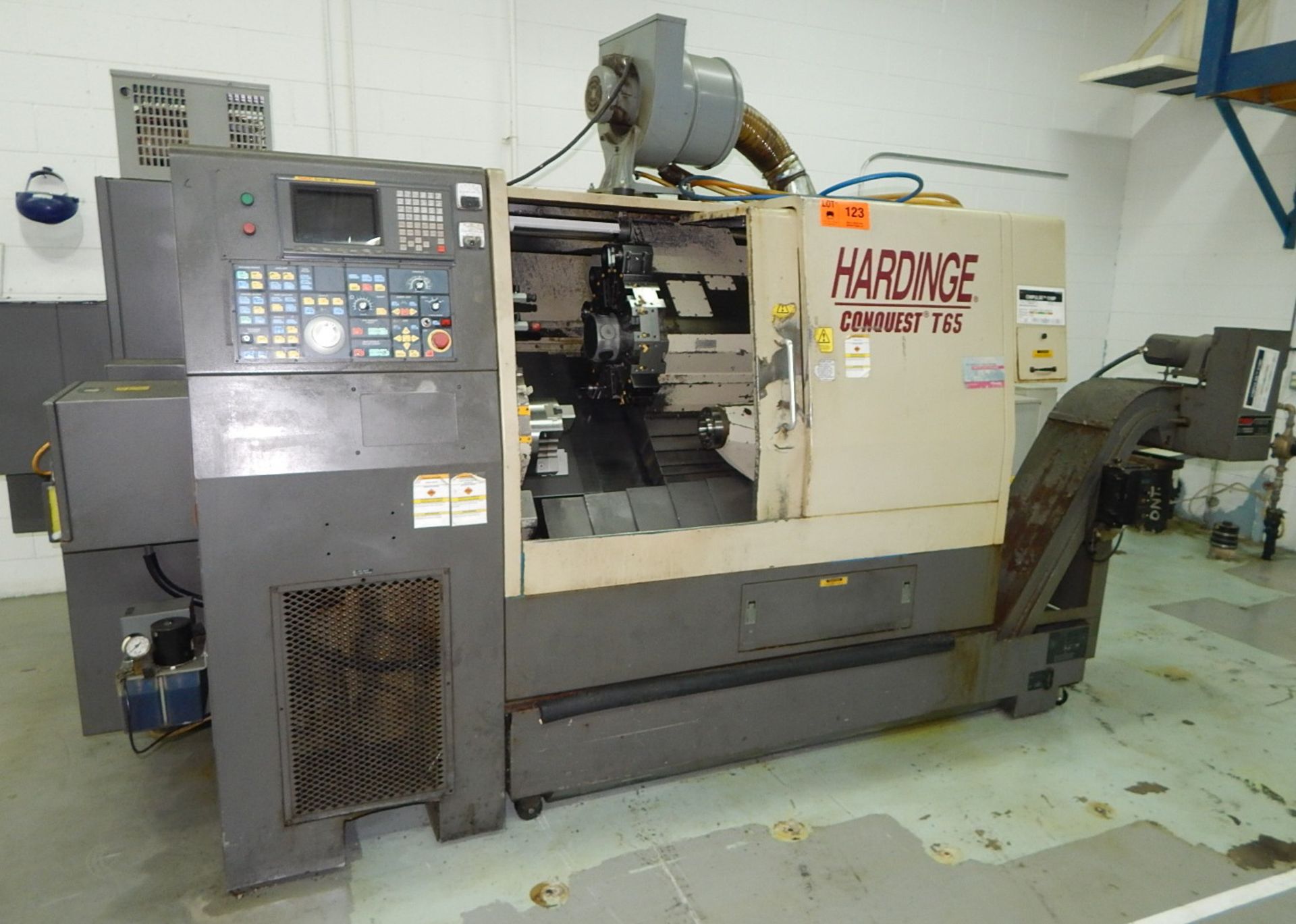 HARDINGE CS-65 CNC LATHE WITH GE FANUC SERIES 18-T CNC CONTROL, 10" 3-JAW CHUCK, 10 STATION