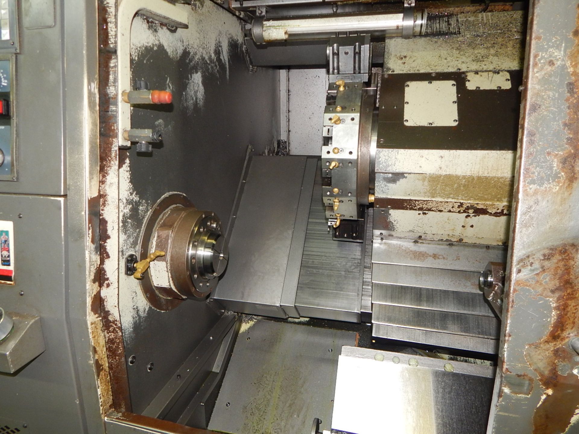 HARDINGE CS-65 CNC LATHE WITH GE FANUC SERIES 18-T CNC CONTROL, COLLET CHUCK, 12 STATION TURRET, - Image 4 of 6