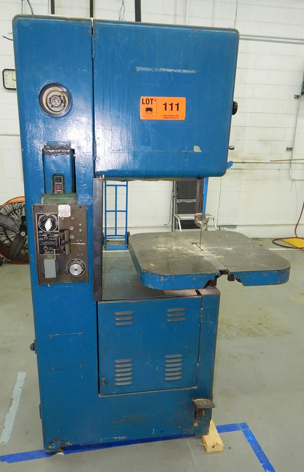 GORB VERTICAL BANDSAW WITH BLADE WELDER AND GRINDER, S/N: N/A [RIGGING FEE FOR LOT 111 - $100