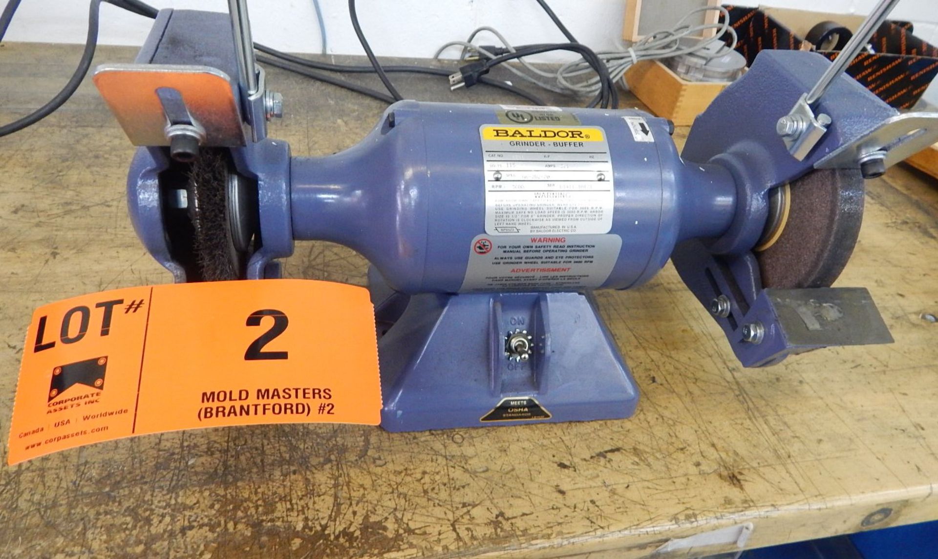 BALDOR DOUBLE-END BENCH GRINDER, S/N: N/A