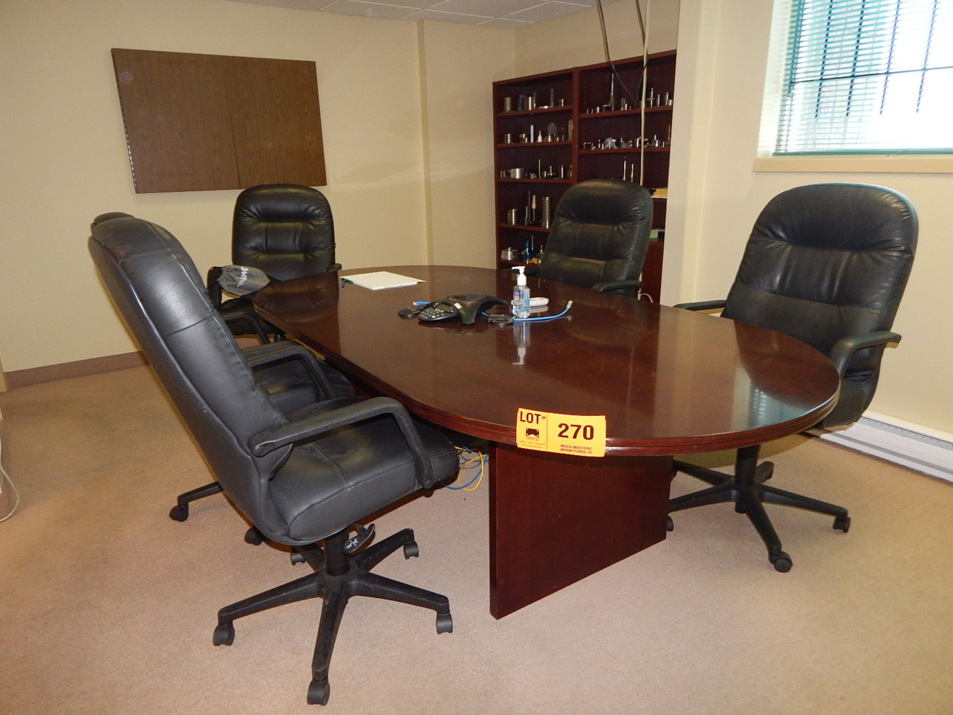 CONTENTS OF BOARDROOM, CONSISTING OF BOARDROOM TABLE, CHAIRS, DESKS AND FURNITURE