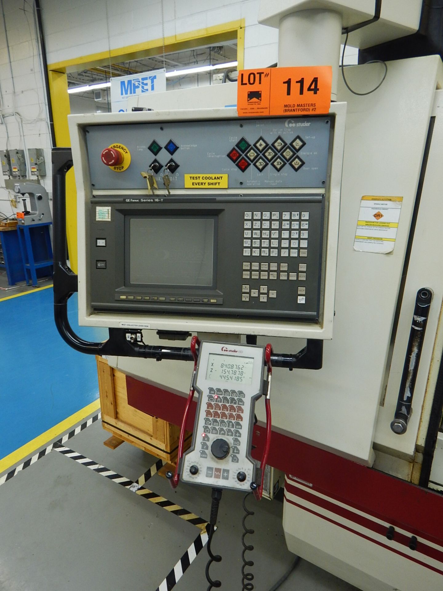 STUDER S40CNC CNC CYLINDRICAL GRINDER WITH FANUC SERIES 16-T CNC CONTROL, 11.81" SWING, 39.37" - Image 8 of 9