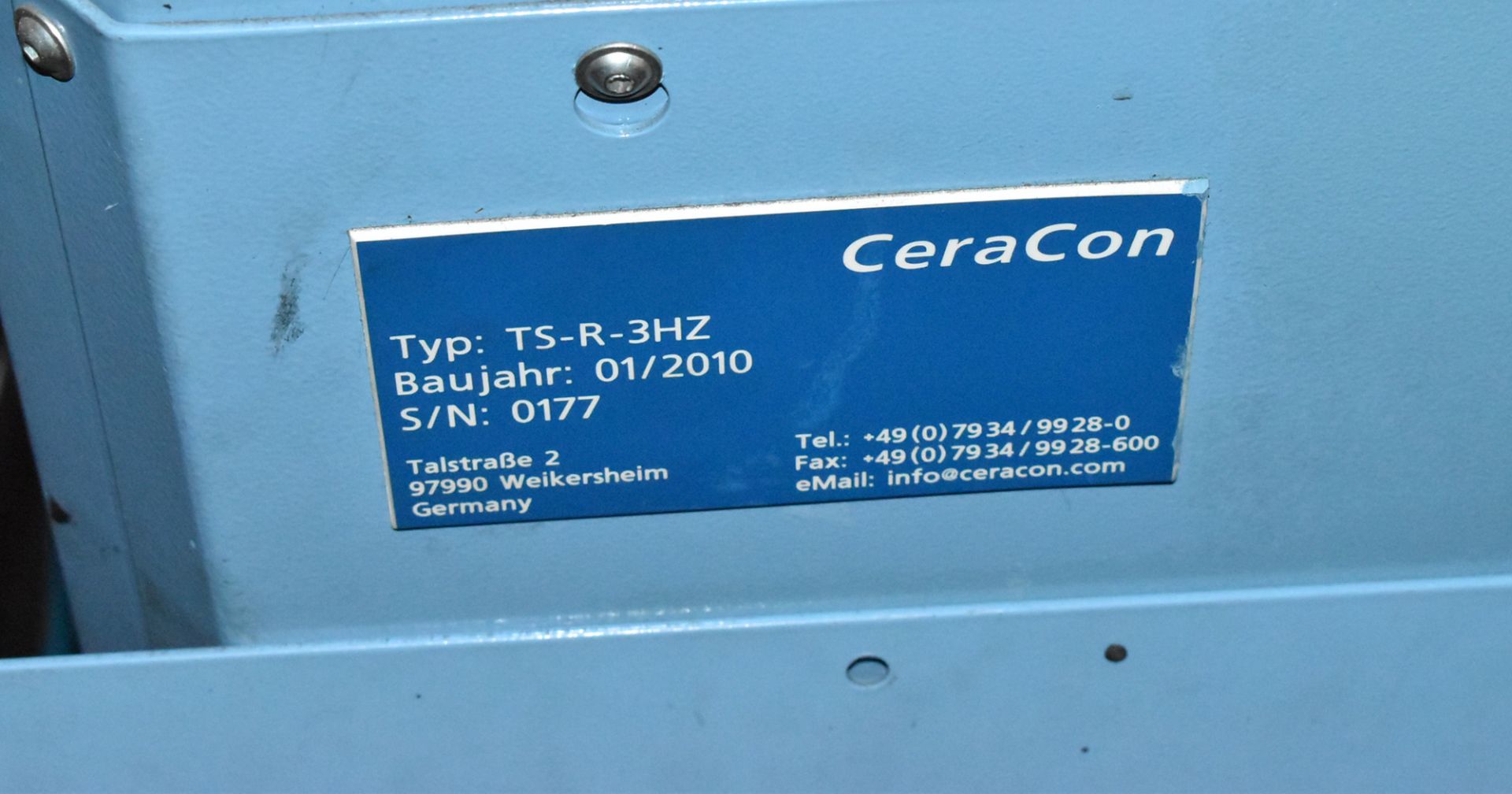 CERACON PLASMA HEAT CHAIN TYPE 3-ZONE PROCESS OVEN WITH PLC CONTROL, S/N N/A (BAU 9) [RIGGING FEE - Image 6 of 7