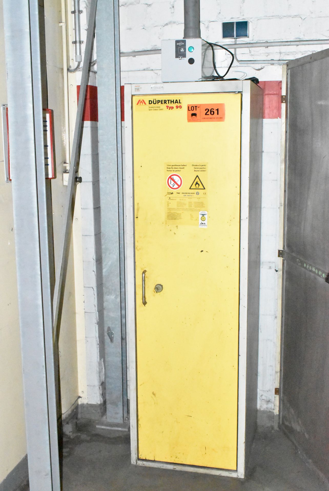 DUPERTHAL TYP 90 POWER VENTED FLAMMABLE STORAGE CABINET, S/N N/A (BAU 5) [RIGGING FEE FOR LOT #261 -