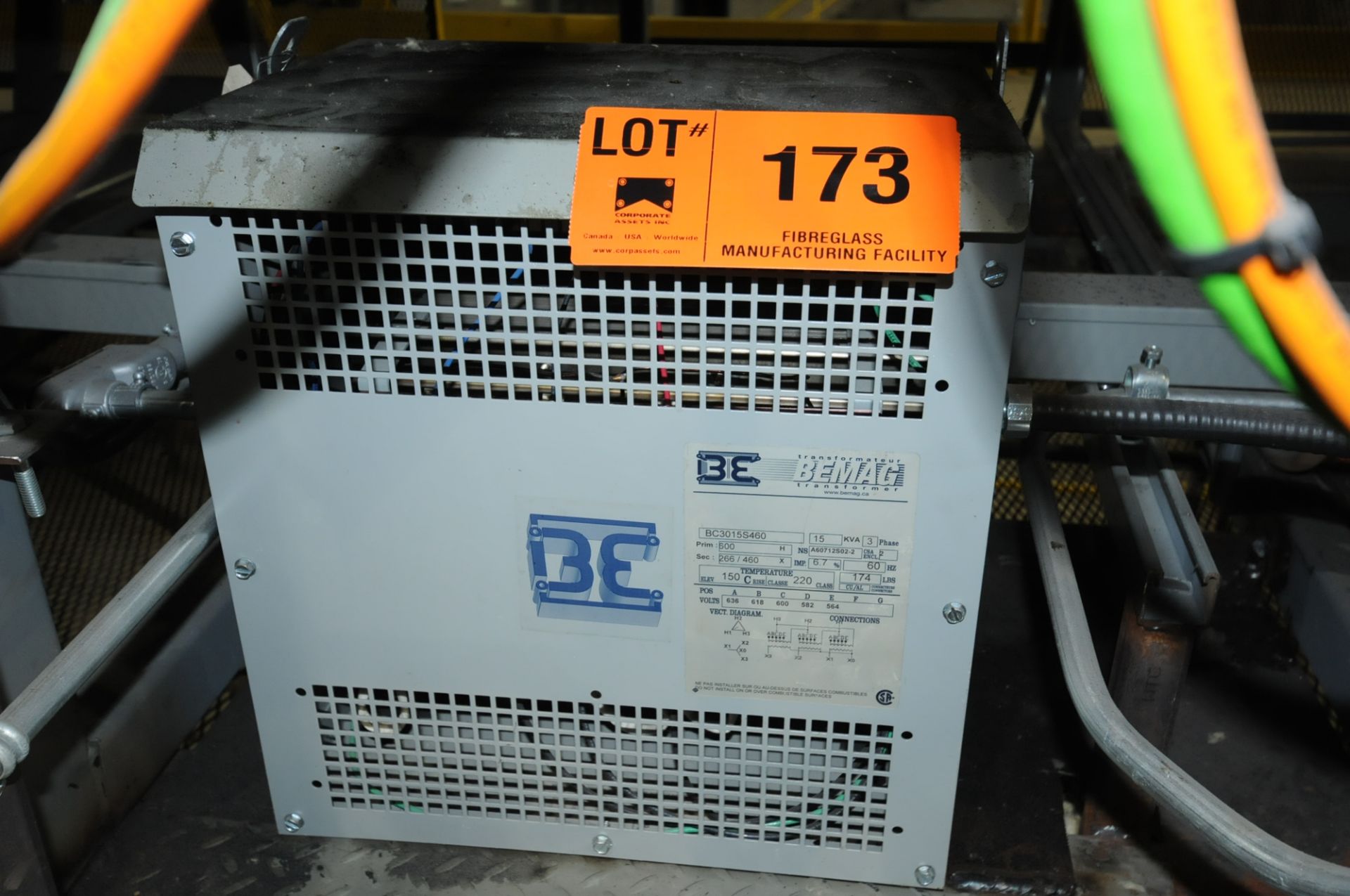 BEMAG 15 KVA 600V 3 PHASE TRANSFORMER (CI)