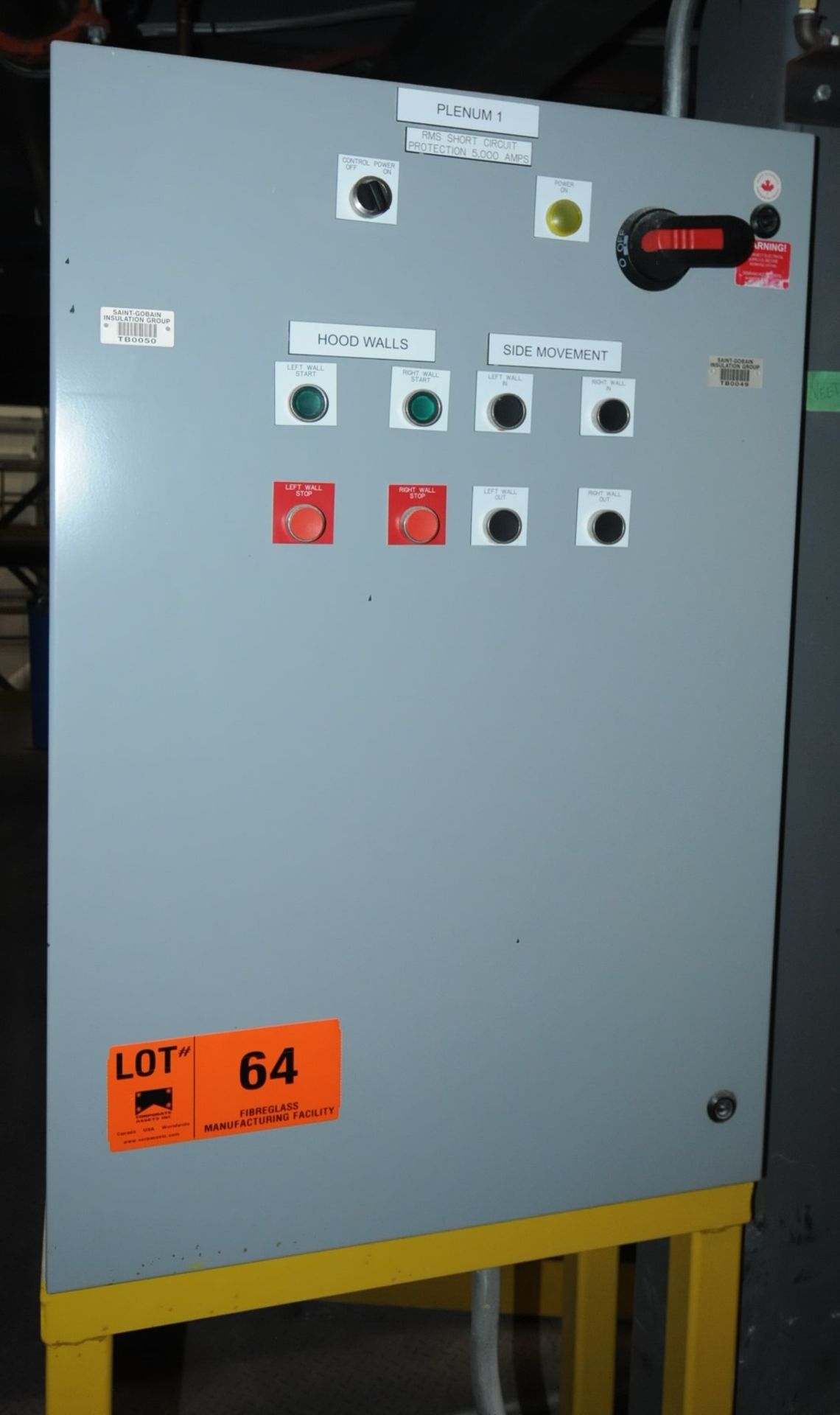 LOT/ CONTROL CABINET AND CONTROLS WITH DIGITAL READ OUTS (CI)