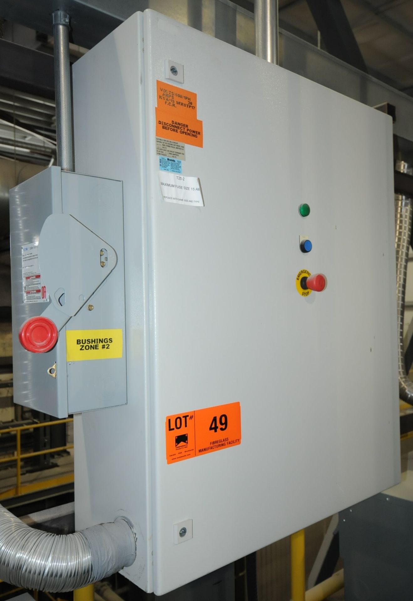 LOT/ 600V SINGLE PHASE CONTROL CABINET WITH 600V DISCONNECT SWITCH (CI)