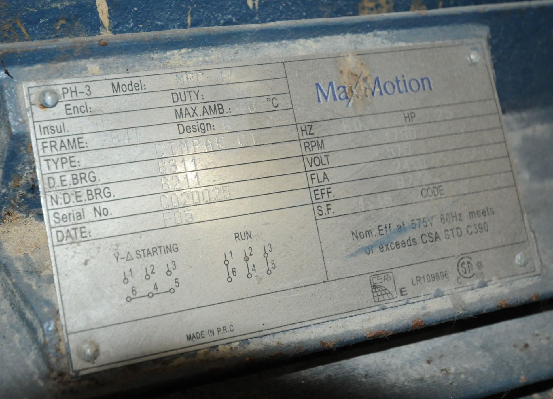 NORTHERN BLOWER 5020 CLASS 25 HP BLOWER WITH CONTROL, S/N: 53373.01-02 (CI) - Image 4 of 8