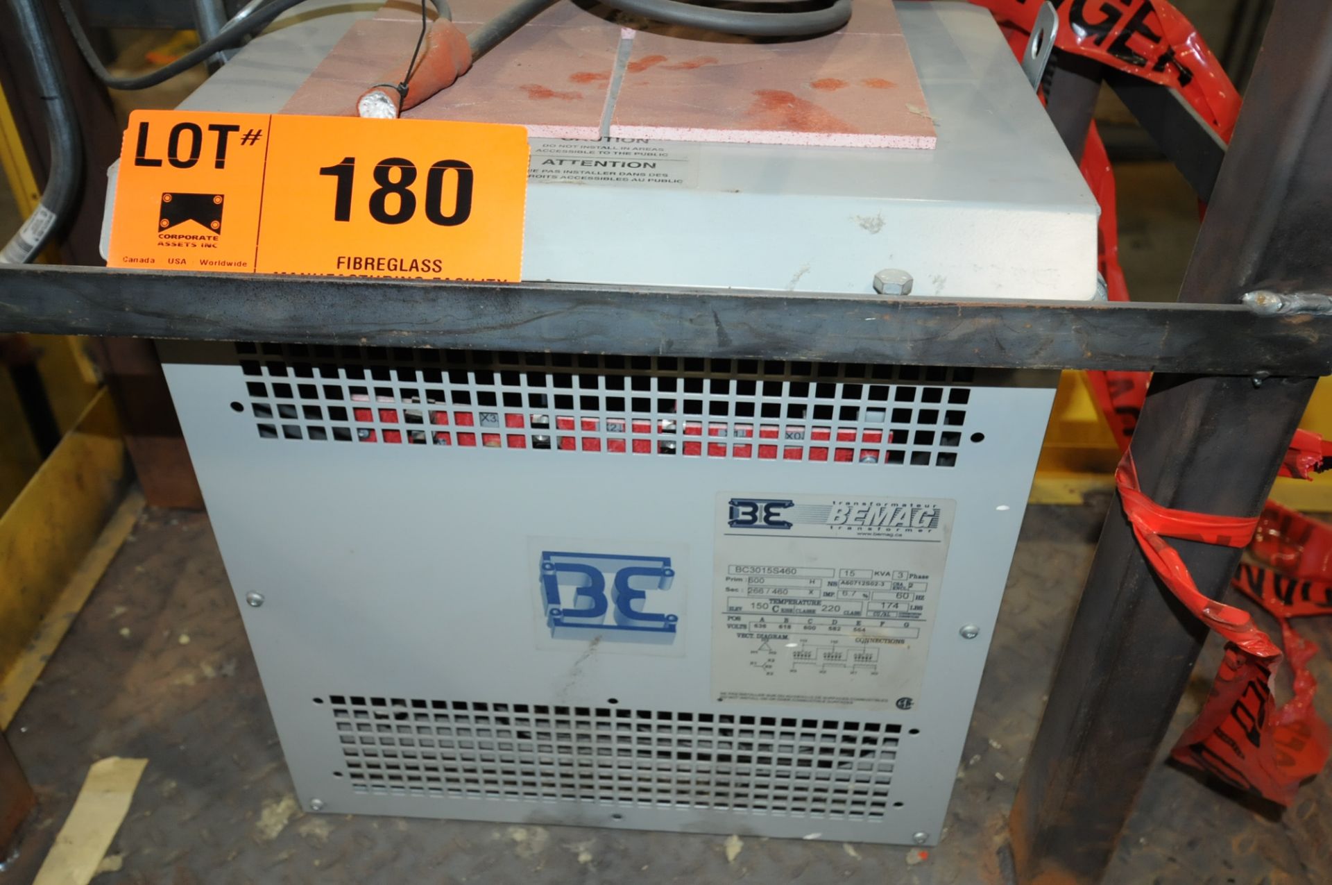 BEMAG 15 KVA 600V 3 PHASE TRANSFORMER (CI)