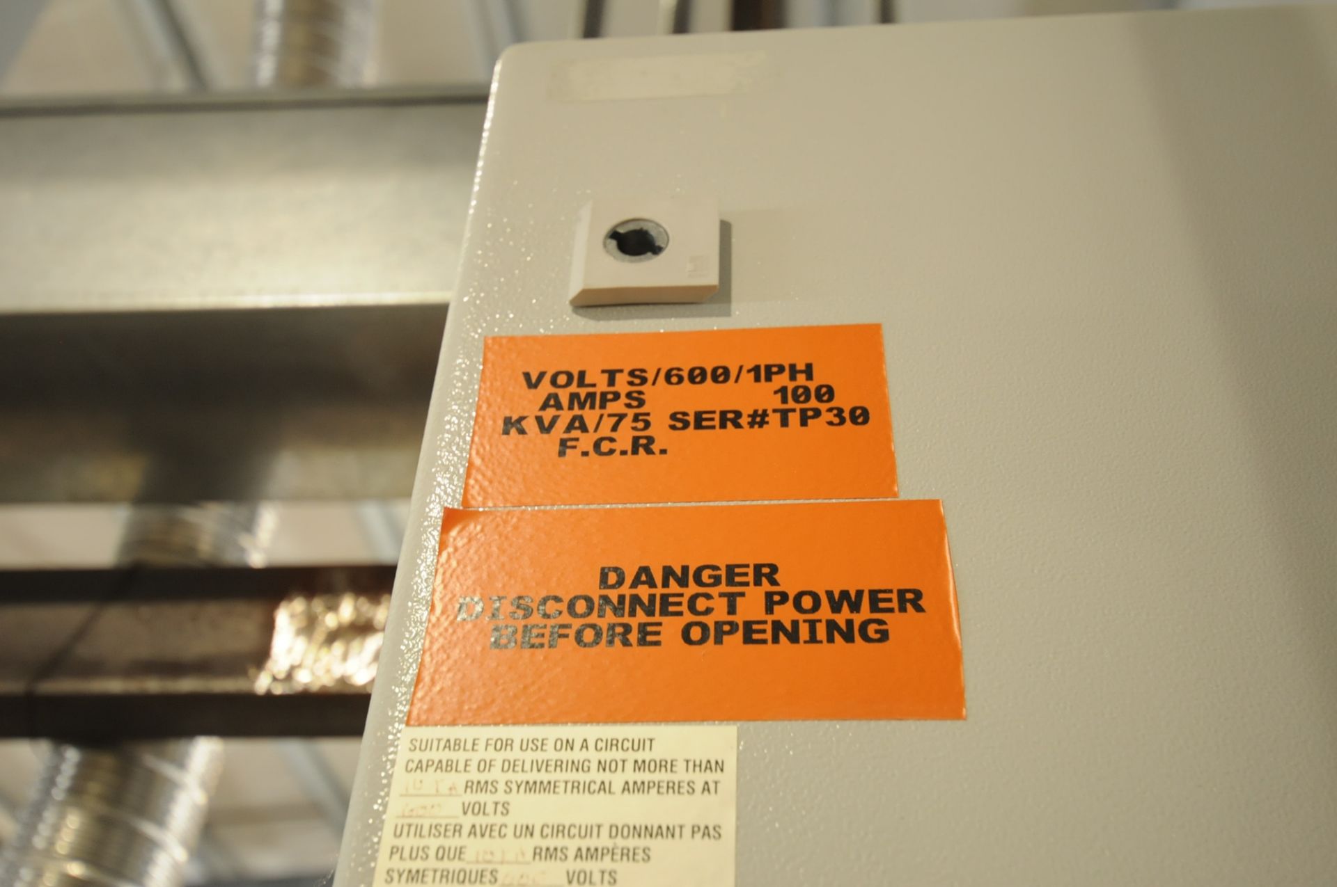 LOT/ 600V SINGLE PHASE CONTROL CABINET WITH 600V DISCONNECT SWITCH (CI) - Image 2 of 2
