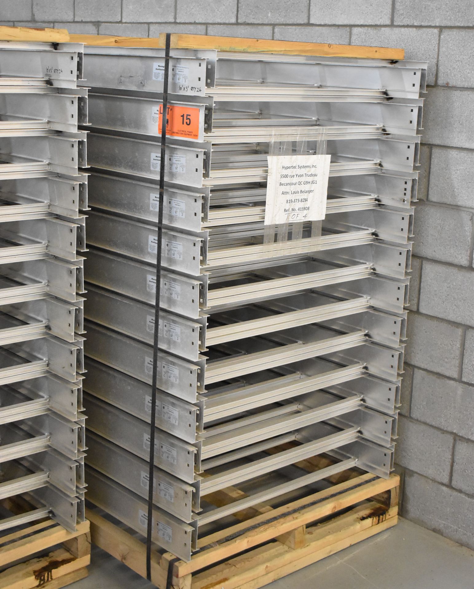 LOT/ (24) 10'X3' C.E.R. LCA43-36-12 ALUMINUM VENTILATED CABLE TRAYS (LOCATED AT 111 NEWMAN BLVD,