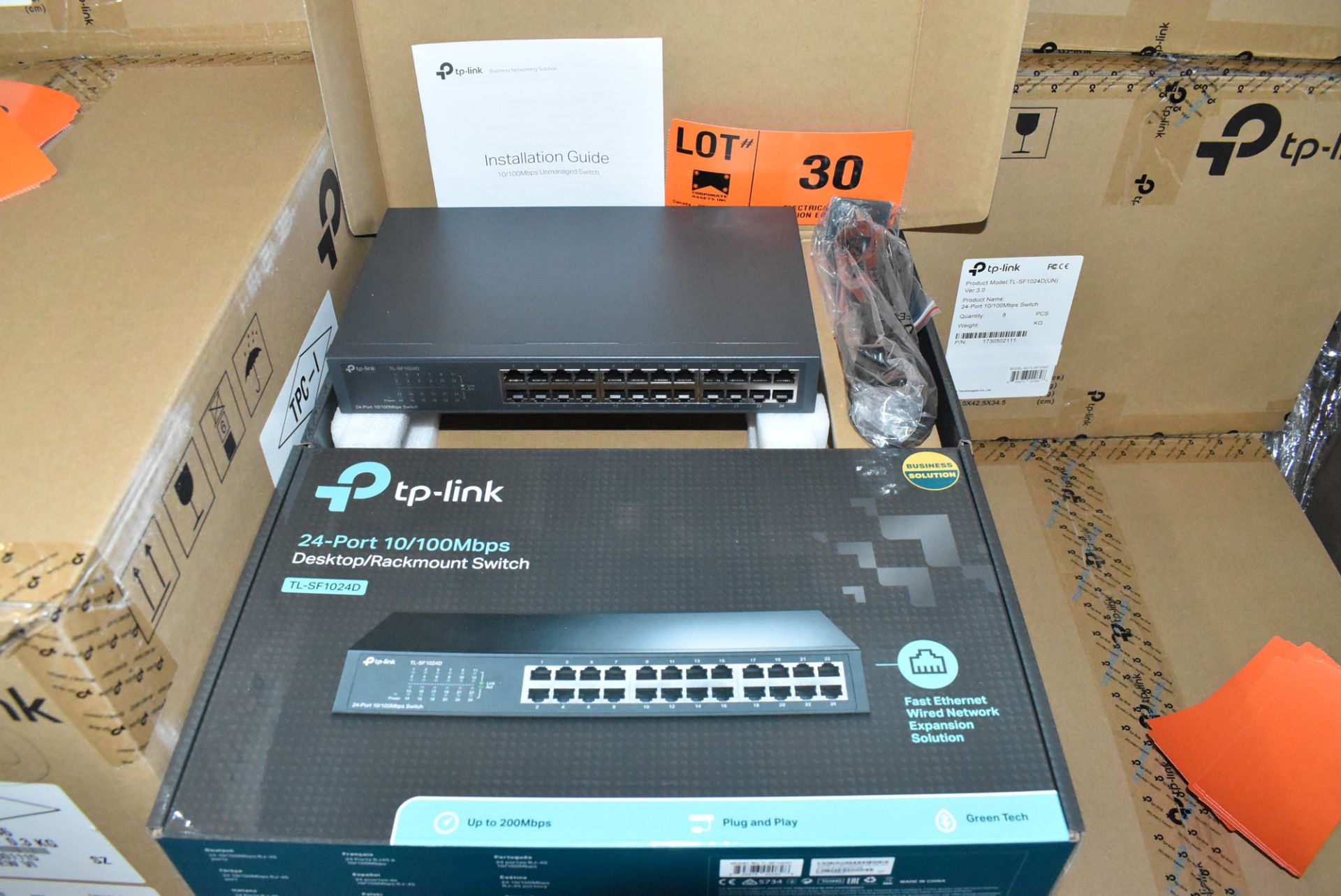 LOT/ (96) TPLINK TL-SF1024D 24PORT 10/100MBPS DESKTOP/RACKMOUNT NETWORK SWITCHES - (12)BX * (8)PCS/