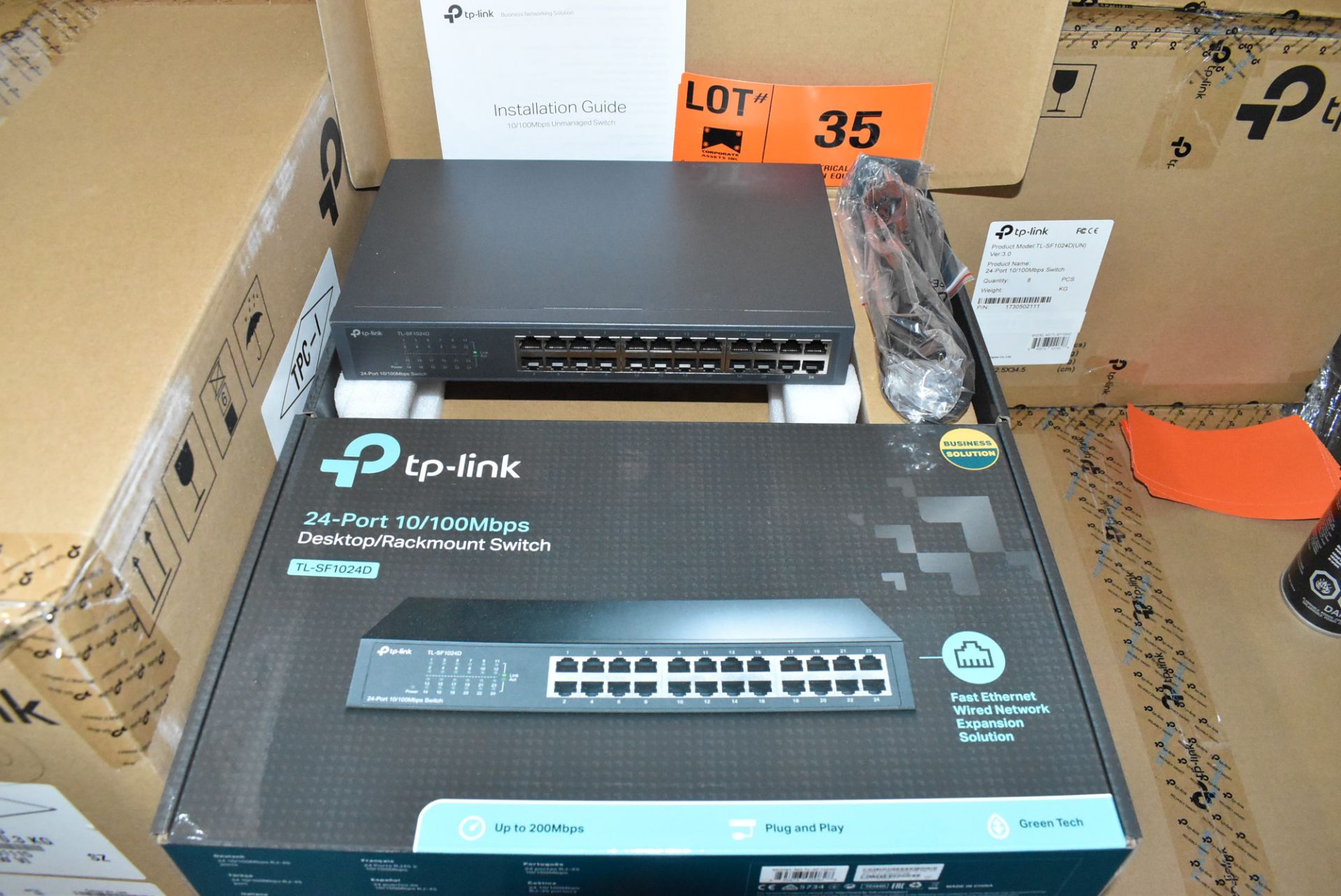 LOT/ (96) TPLINK TL-SF1024D 24PORT 10/100MBPS DESKTOP/RACKMOUNT NETWORK SWITCHES - (12)BX * (8)PCS/