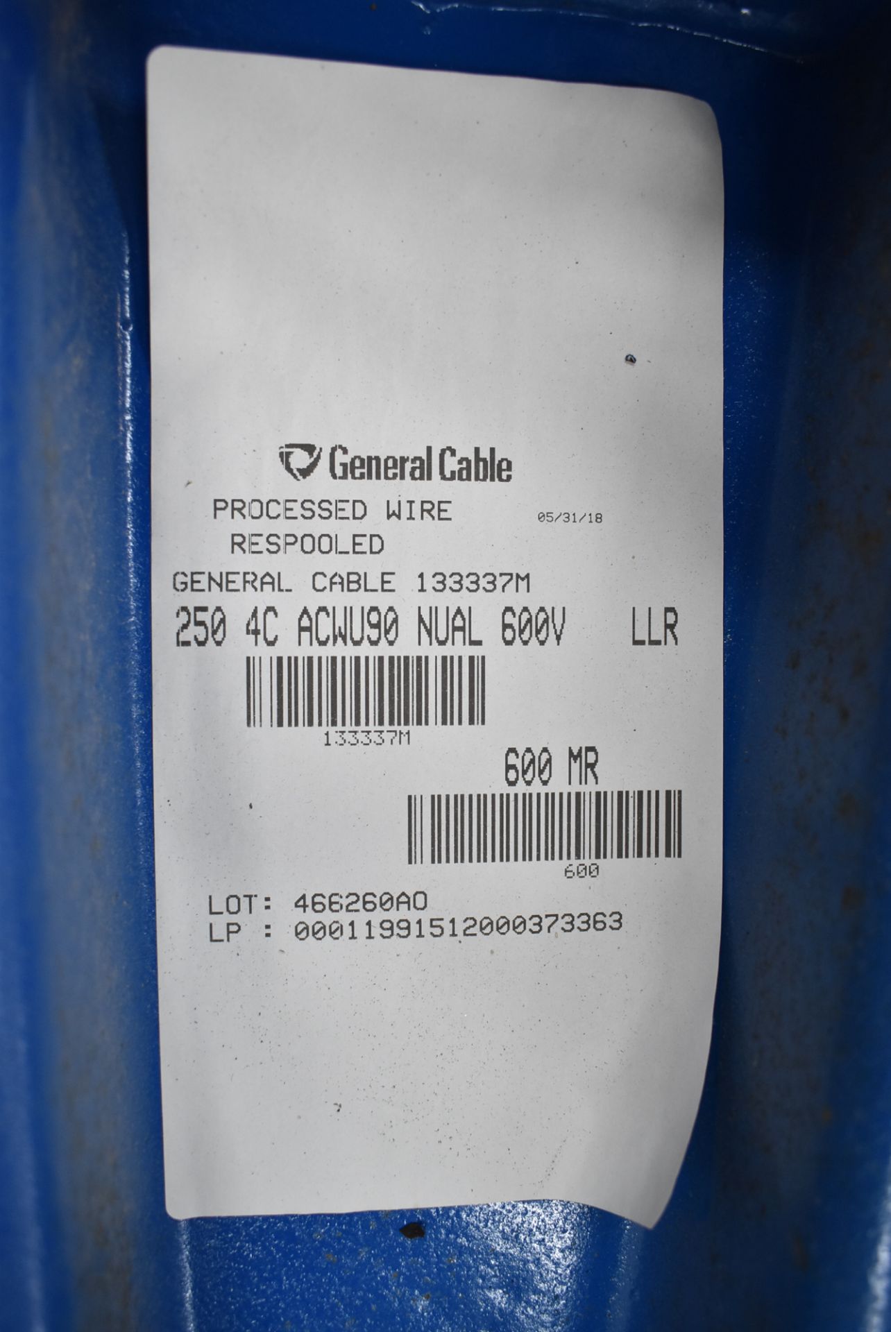 LOT/ SPOOL OF WESTBURNE GENERAL CABLE 250 4C ACWU90 NU AL 600V LLR (4) ALUMINUM CONDUCTOR METAL CLAD - Image 2 of 6