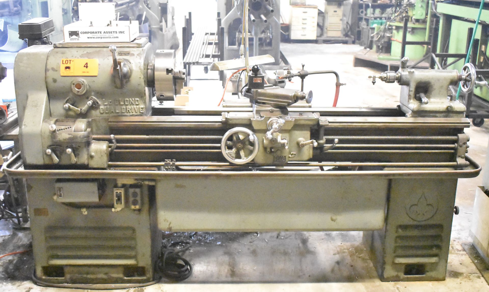 LEBLOND DUAL DRIVE TOOL ROOM ENGINE LATHE WITH 15" SWING, 45" BETWEEN CENTERS, SPEEDS TO 1800 RPM,