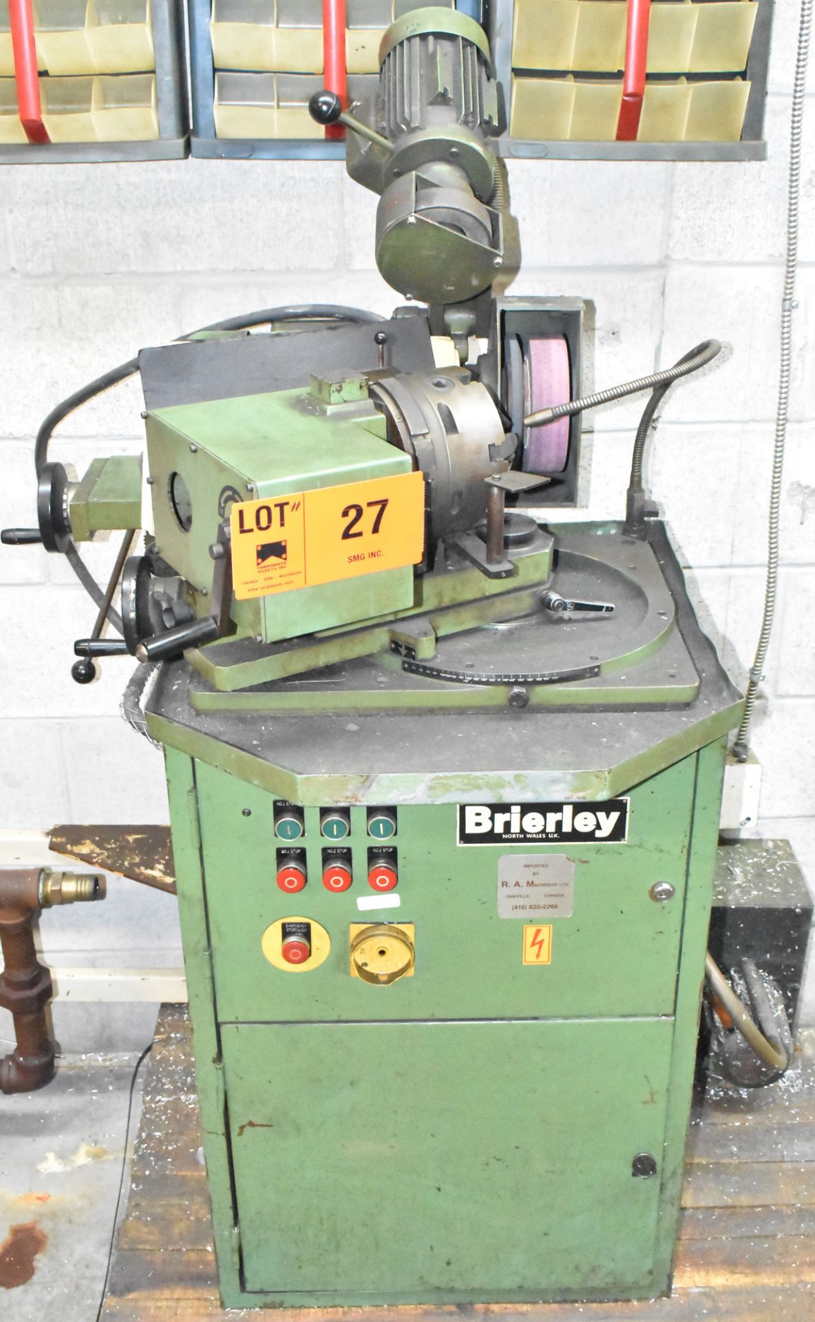 BRIERLEY ZB50 UNIVERSAL TOOL AND CUTTER GRINDER WITH DUAL HEADS, CHUCK, S/N N/A [RIGGING FEE FOR LOT