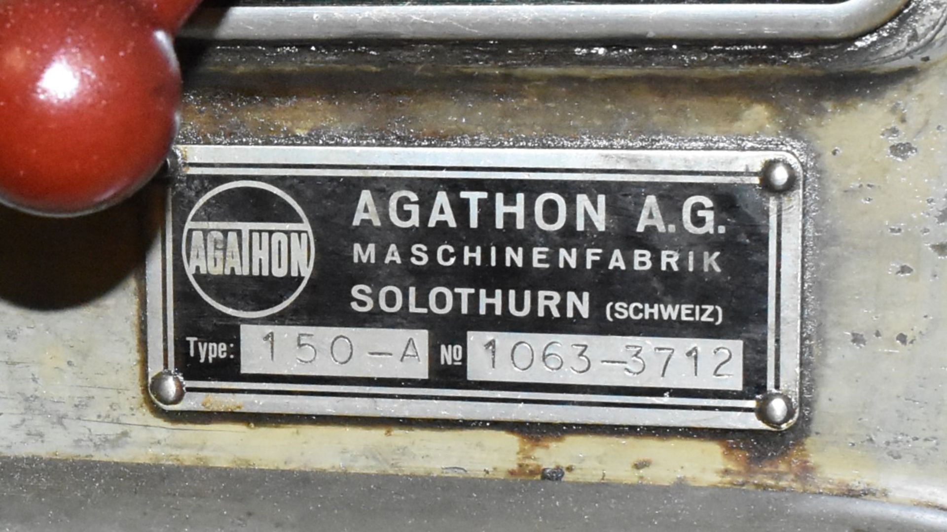 AGATHON 150-A DOUBLE END PEDESTAL TOOL AND CUTTER GRINDER, S/N 1063-3712 [RIGGING FEE FOR LOT - Image 4 of 4