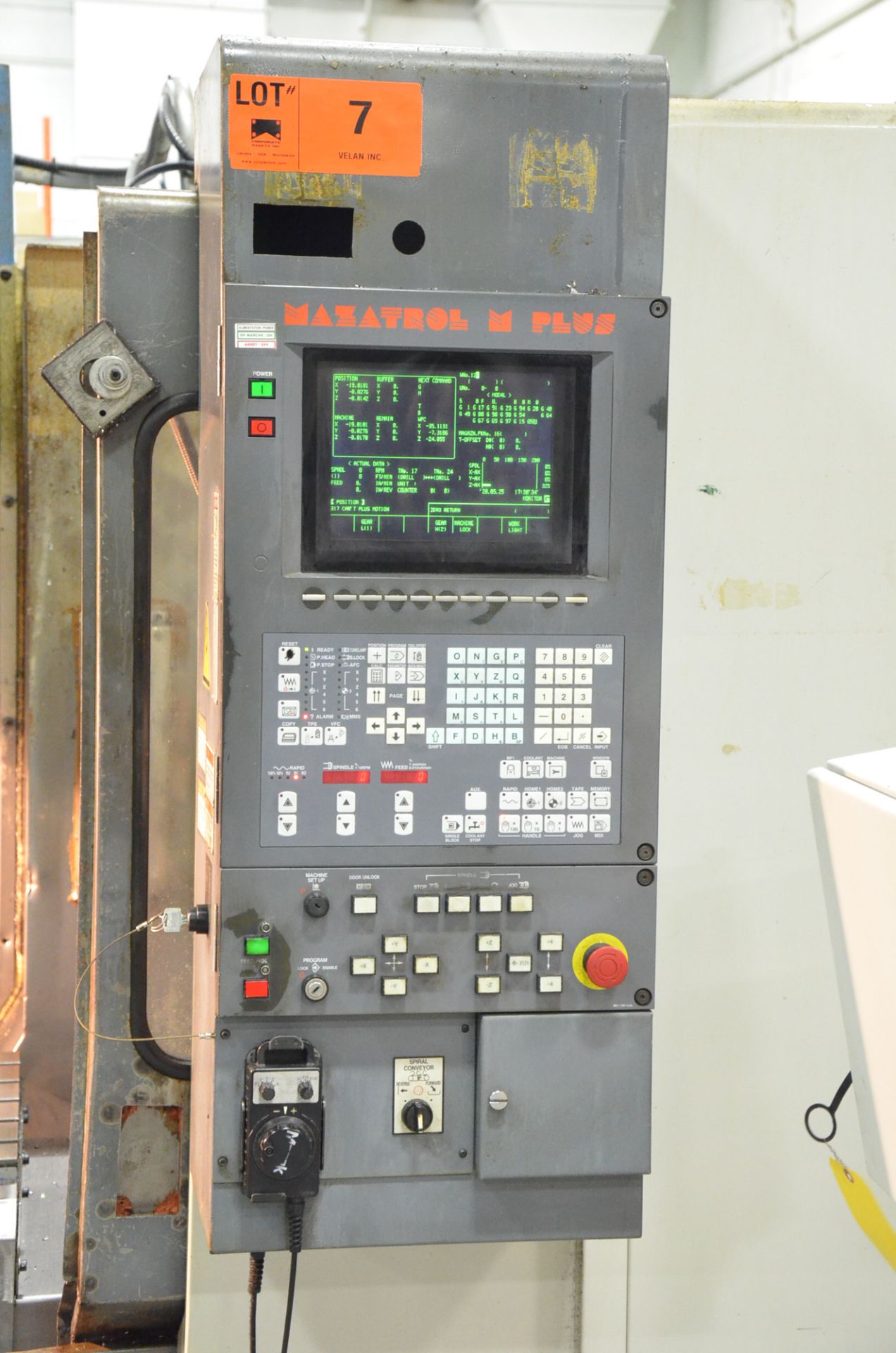 MAZAK MTV-515/40N CNC VERTICAL MACHINING CENTER WITH MAZATROL MPLUS CNC CONTROL, 51"X21.5" TABLE, - Image 7 of 15