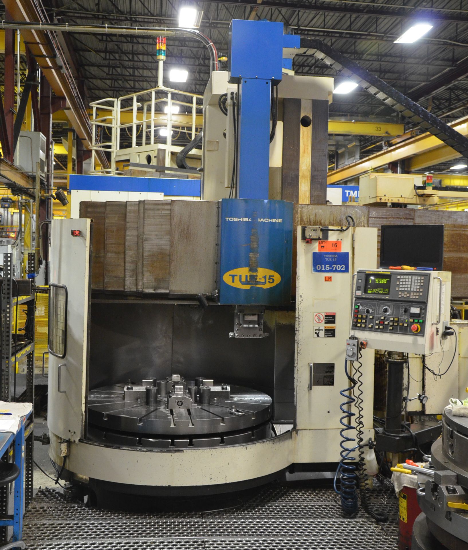 TOSHIBA SHIBAURA (08-2006) TUE-15 CNC VERTICAL BORING AND LIVE MILLING CENTER WITH FANUC SERIES 18-T