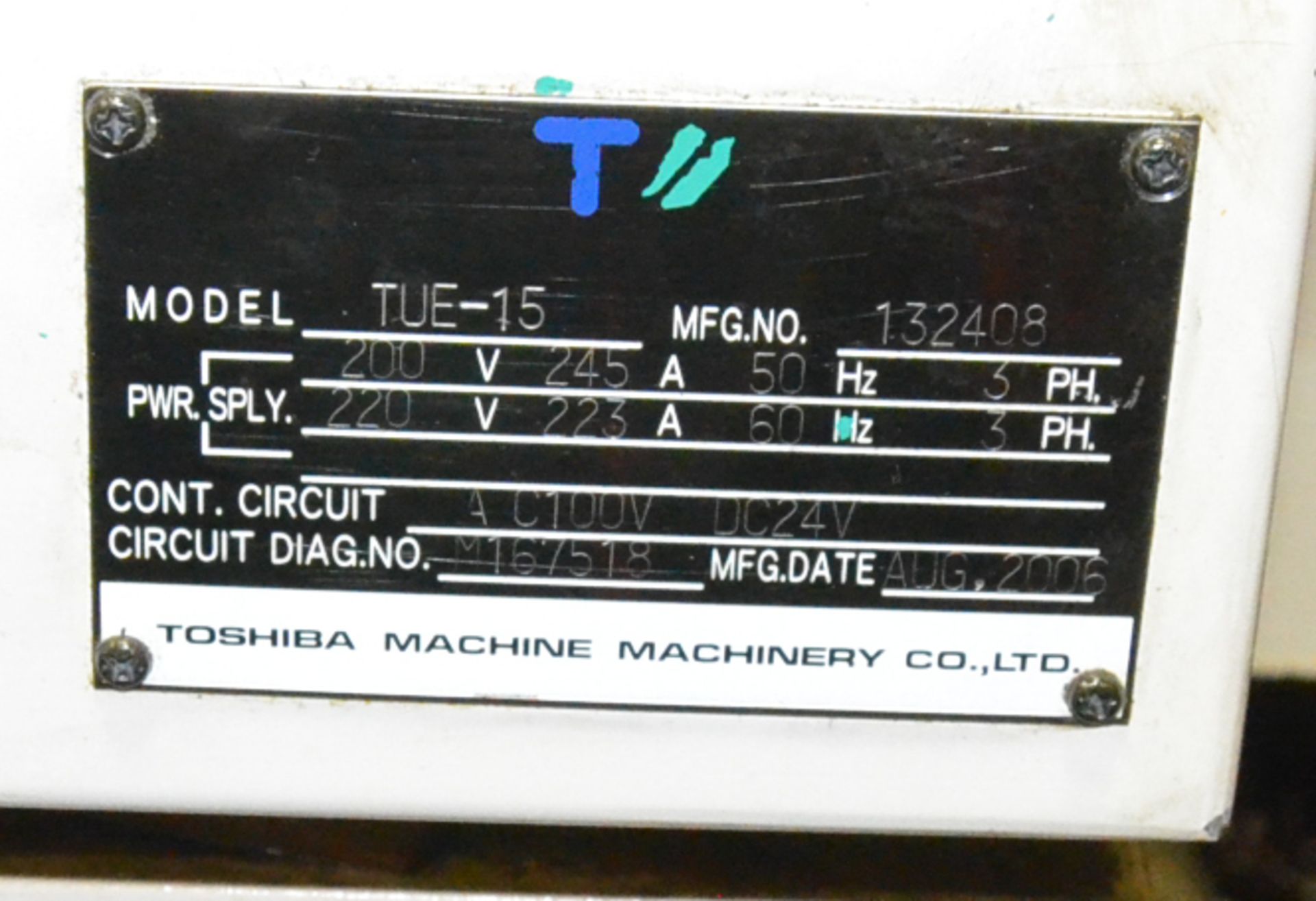 TOSHIBA SHIBAURA (08-2006) TUE-15 CNC VERTICAL BORING AND LIVE MILLING CENTER WITH FANUC SERIES 18-T - Image 9 of 19