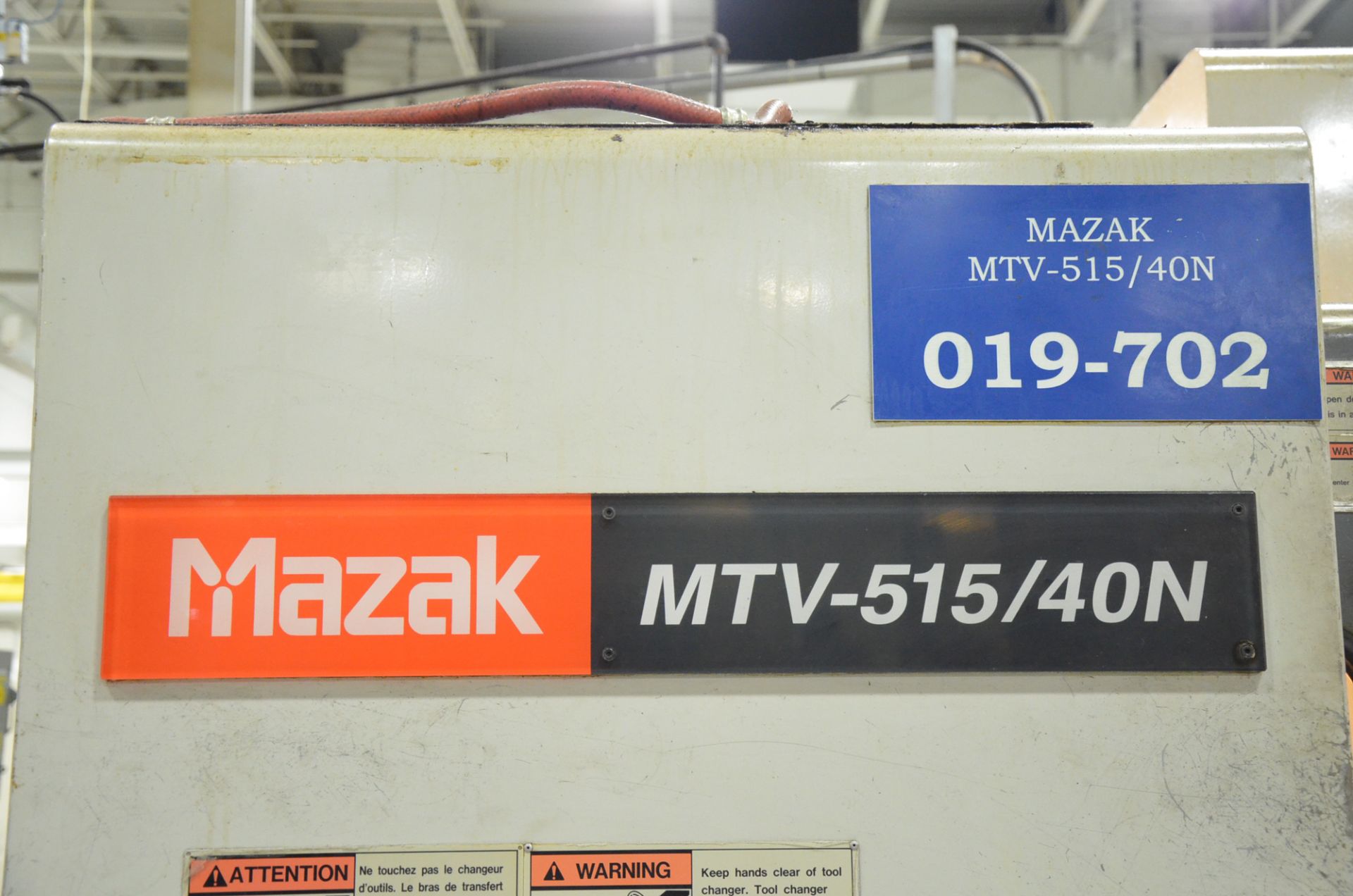 MAZAK MTV-515/40N CNC VERTICAL MACHINING CENTER WITH MAZATROL MPLUS CNC CONTROL, 51"X21.5" TABLE, - Image 8 of 15