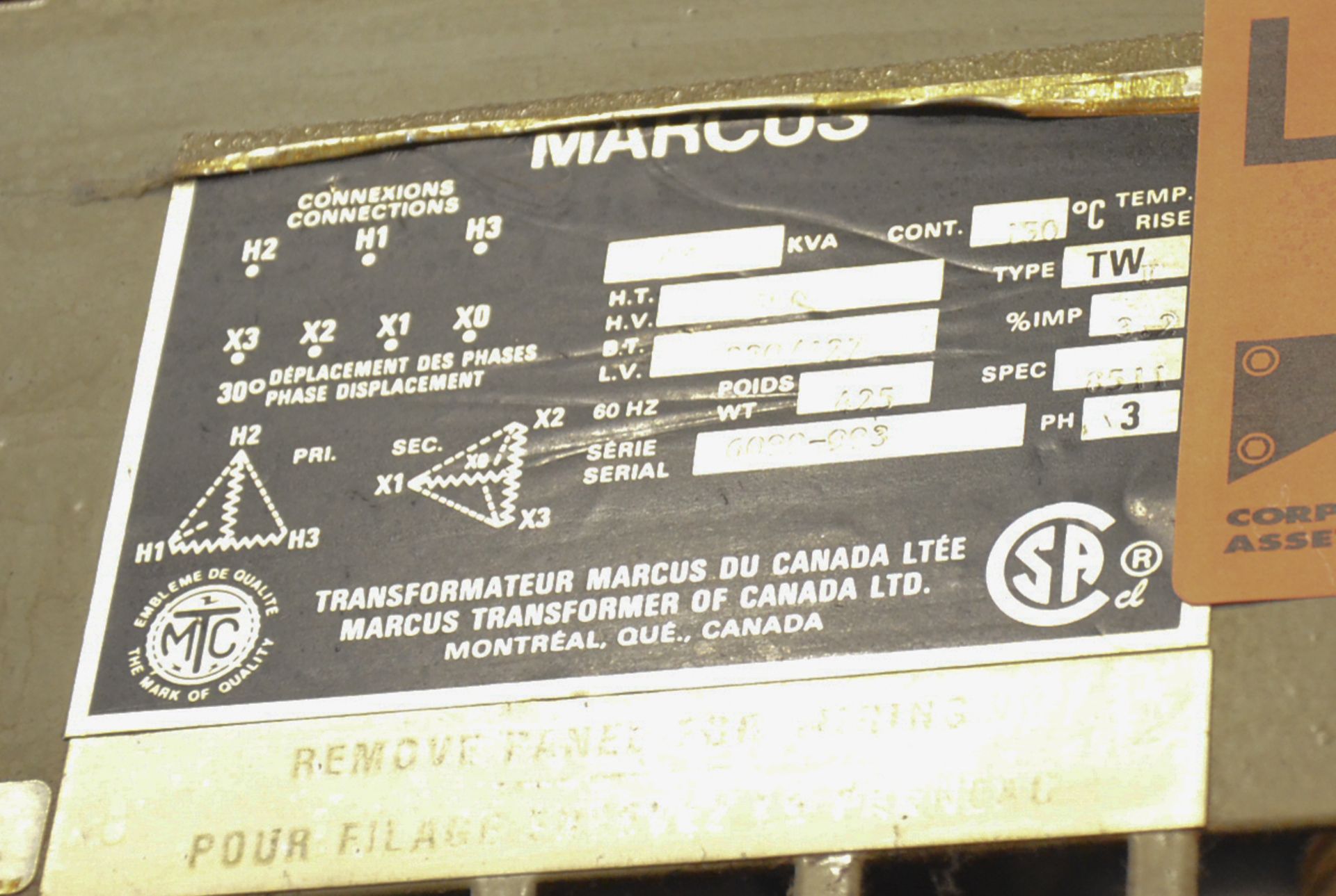 DAEWOO TRANSFORMER (7007 COTE DE LIESSE) - Image 2 of 3