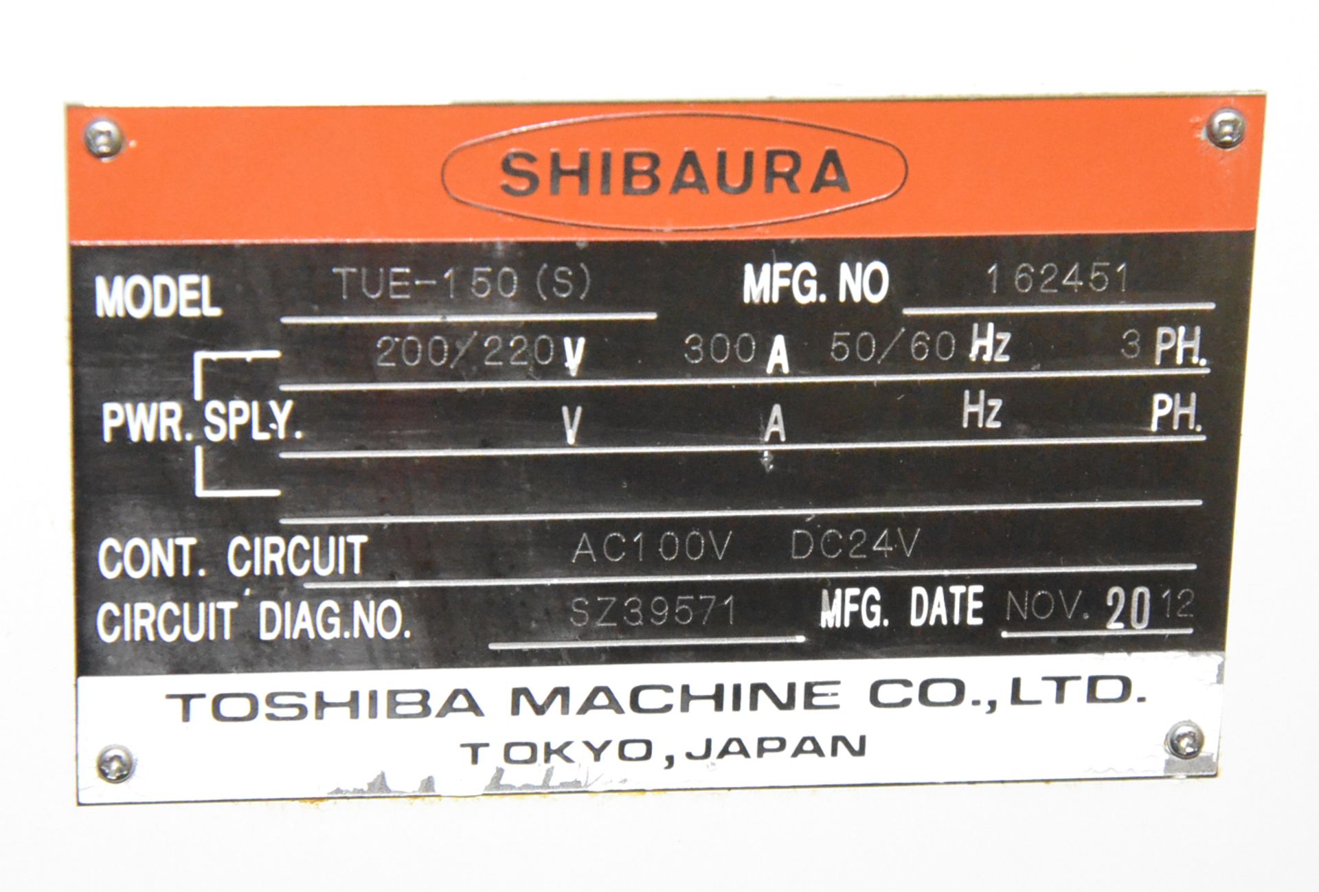 TOSHIBA SHIBAURA (12-2012) TUE-150(S) CNC VERTICAL BORING AND LIVE MILLING CENTER WITH FANUC OI-TD - Image 25 of 37